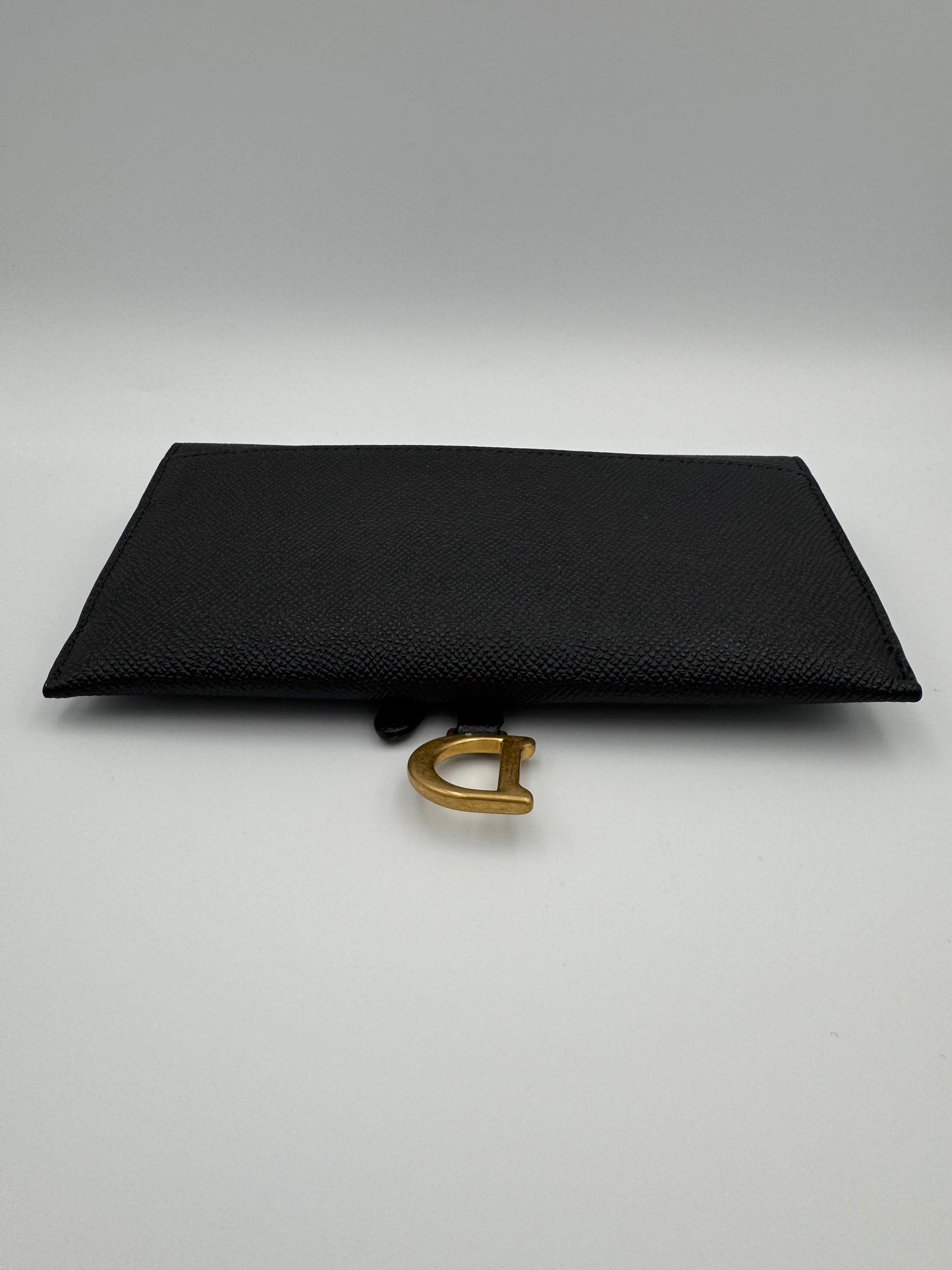 DIOR LONG SADDLE BLACK WALLET ON CHAIN WOC Crossbody Bag