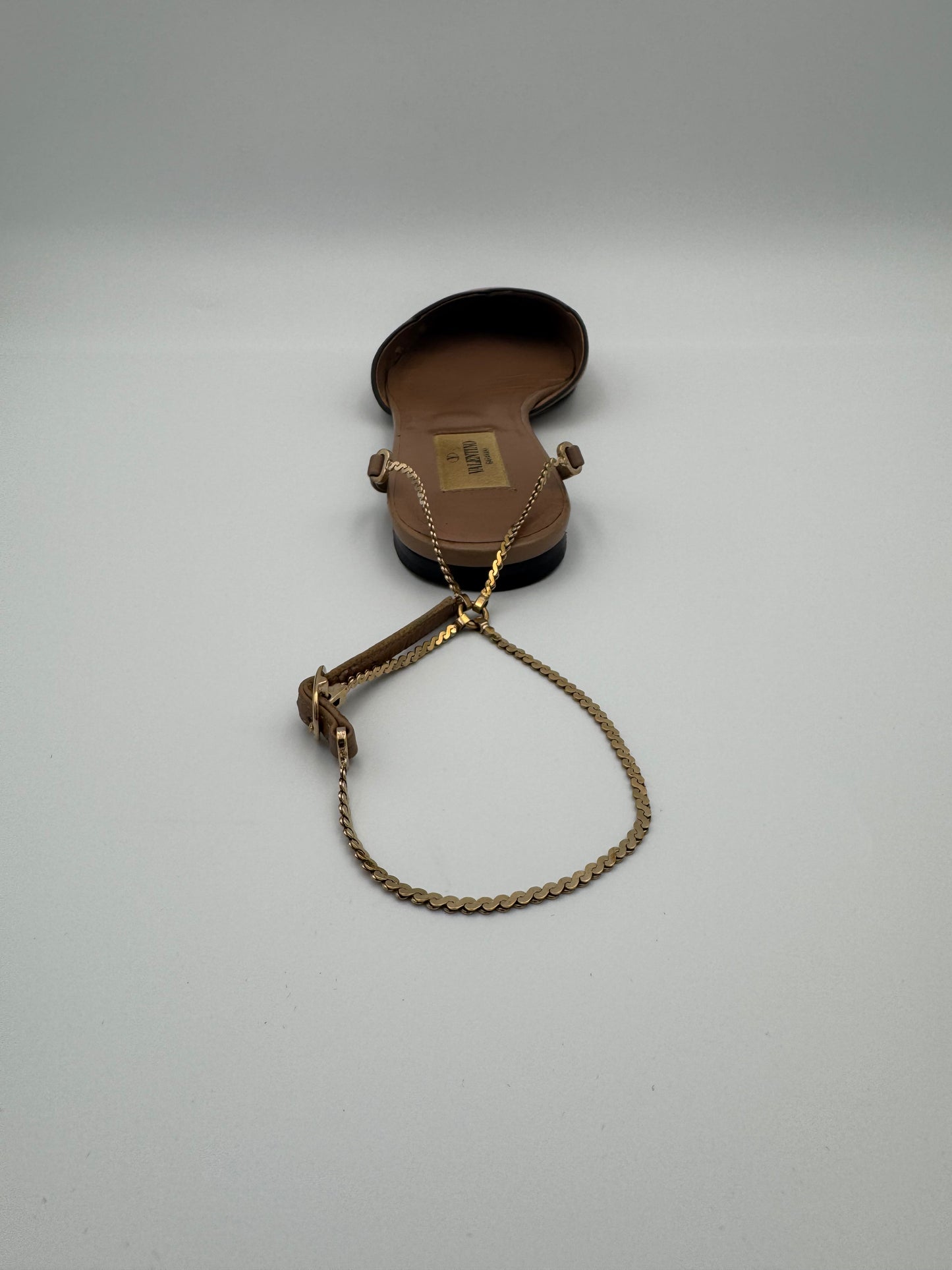 VALENTINO Beige Chained Flats Size 36