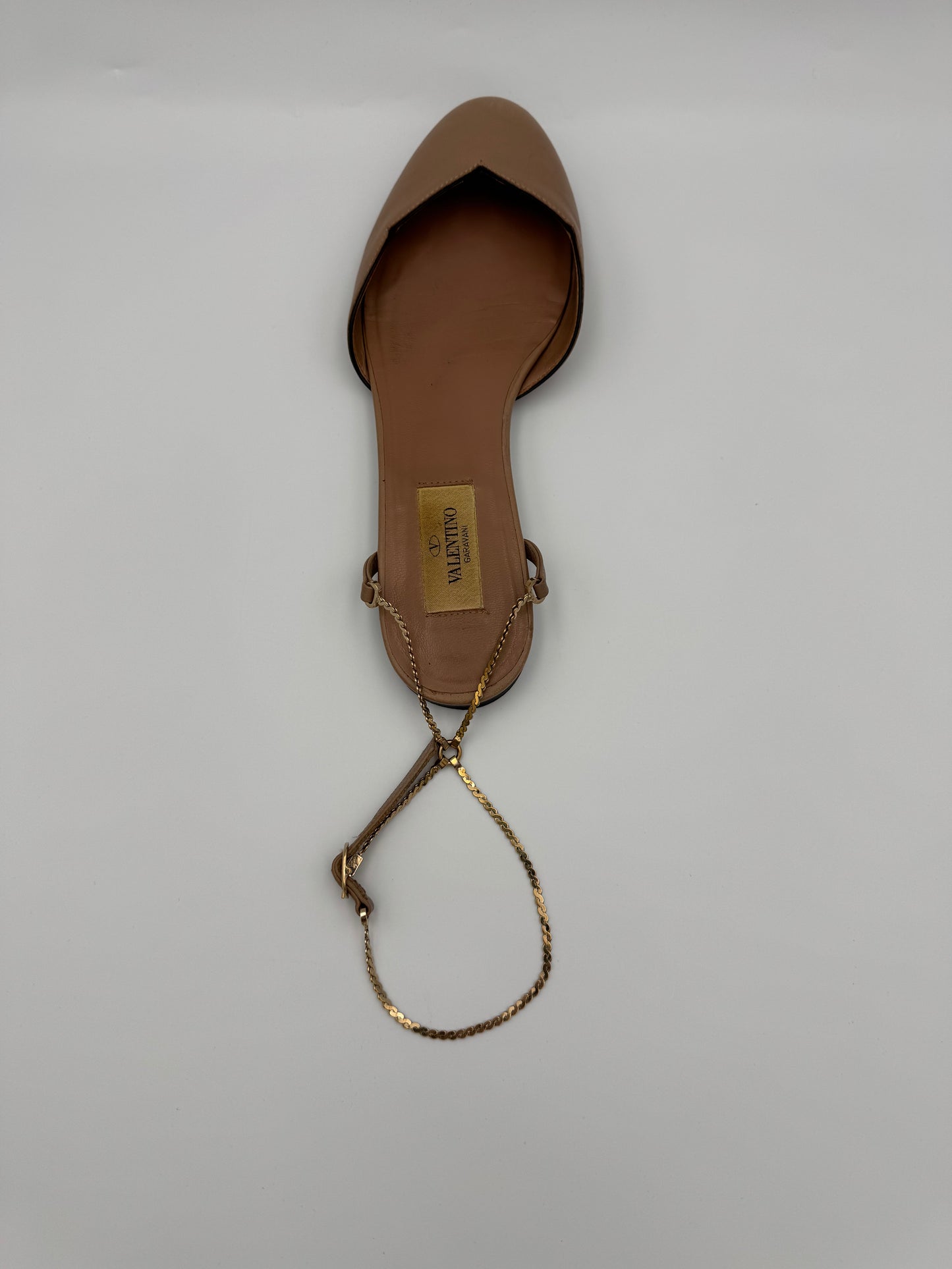 VALENTINO Beige Chained Flats Size 36