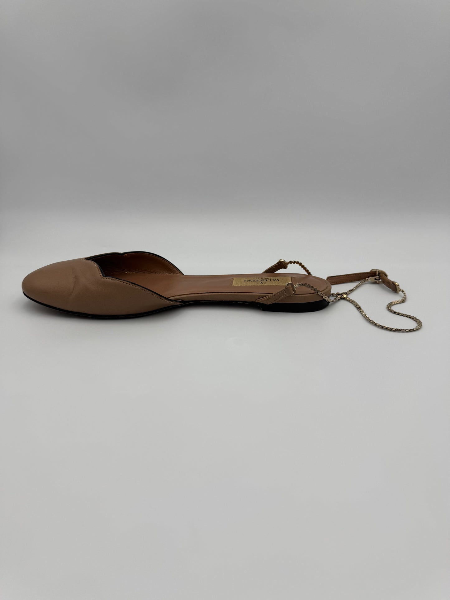 VALENTINO Beige Chained Flats Size 36