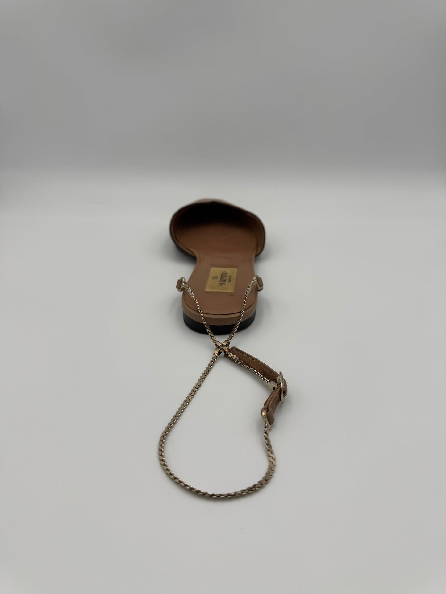 VALENTINO Beige Chained Flats Size 36