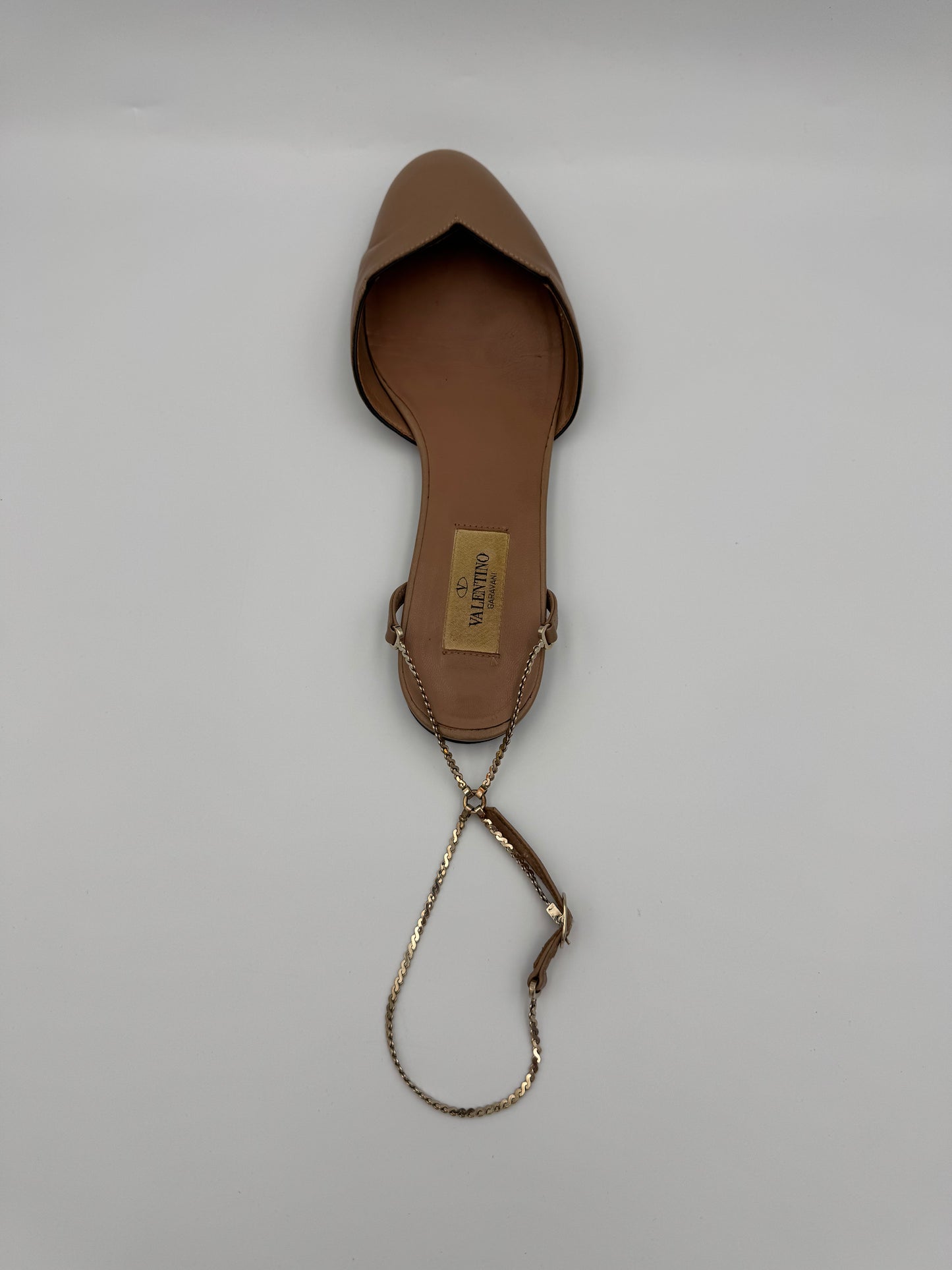 VALENTINO Beige Chained Flats Size 36