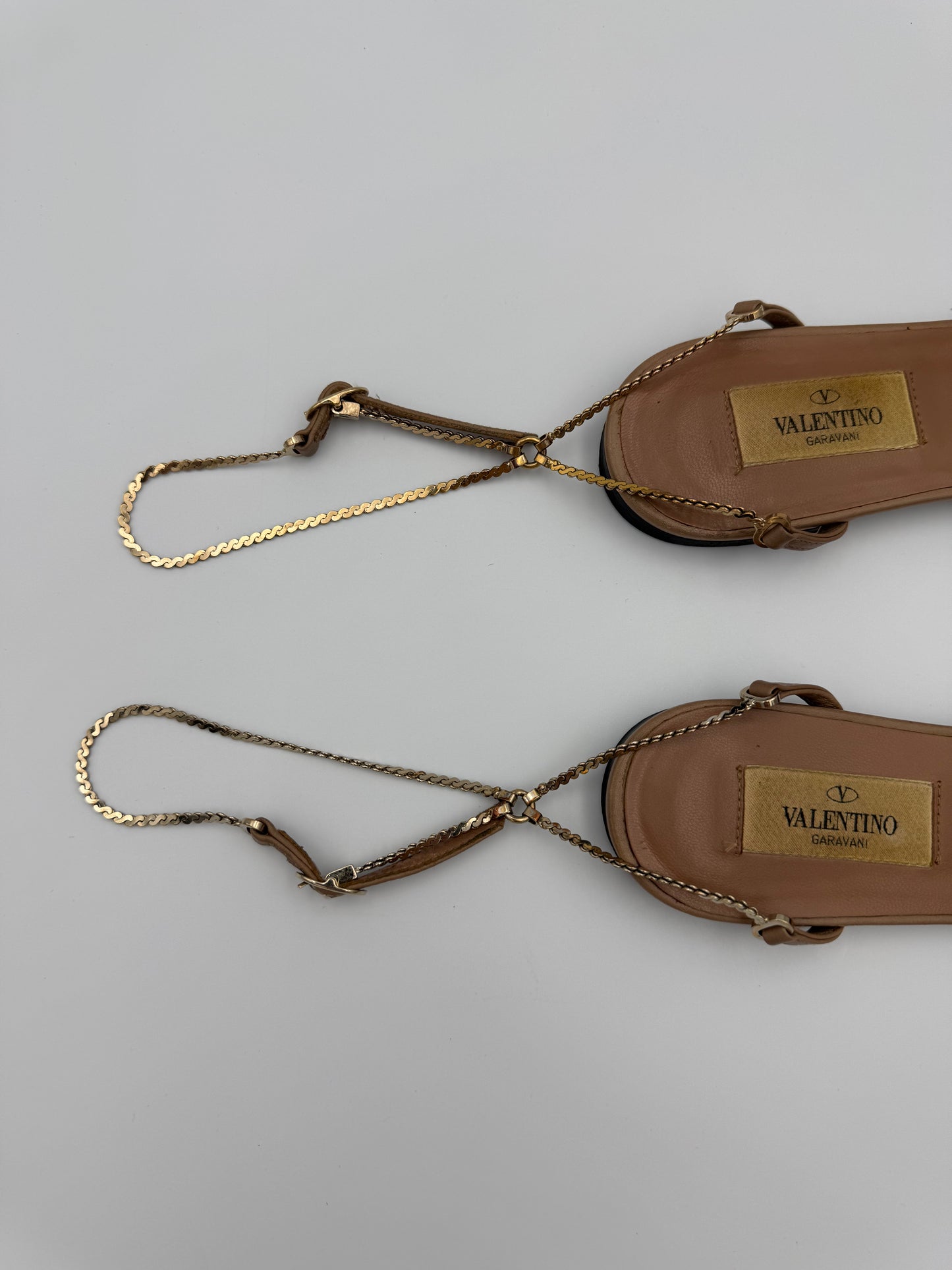 VALENTINO Beige Chained Flats Size 36