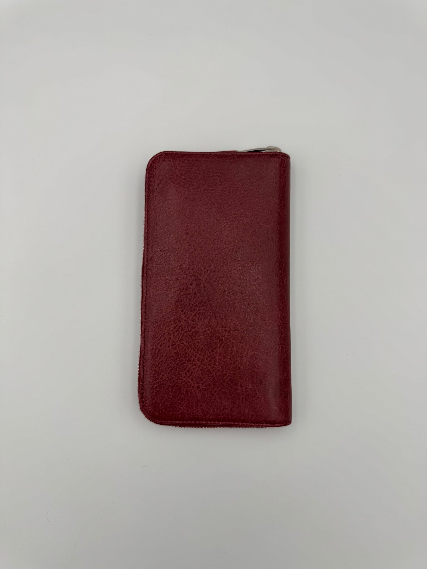 BALENCIAGA Red Zip Around Long Wallet