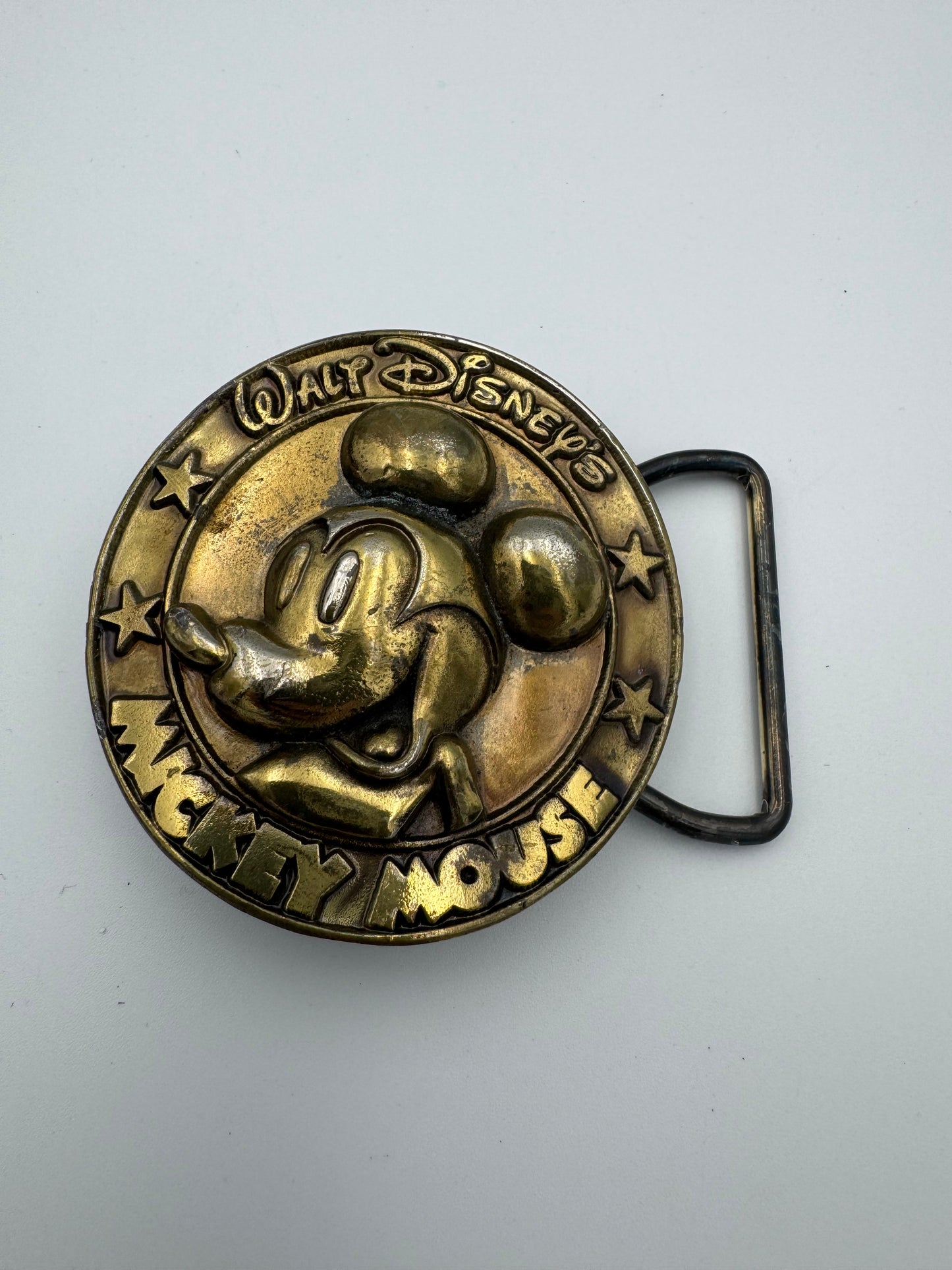 ACME brass buckle leather belt - size S/M