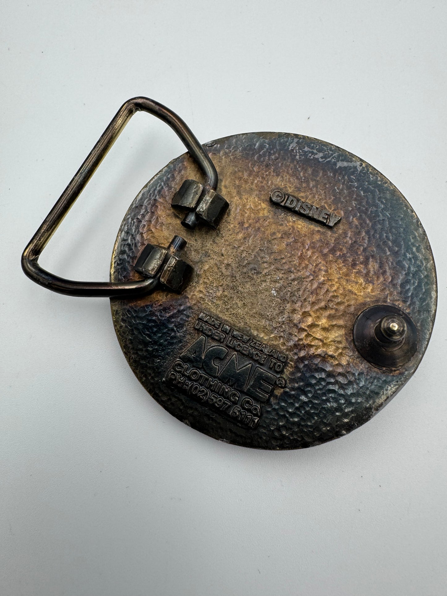ACME brass buckle leather belt - size S/M