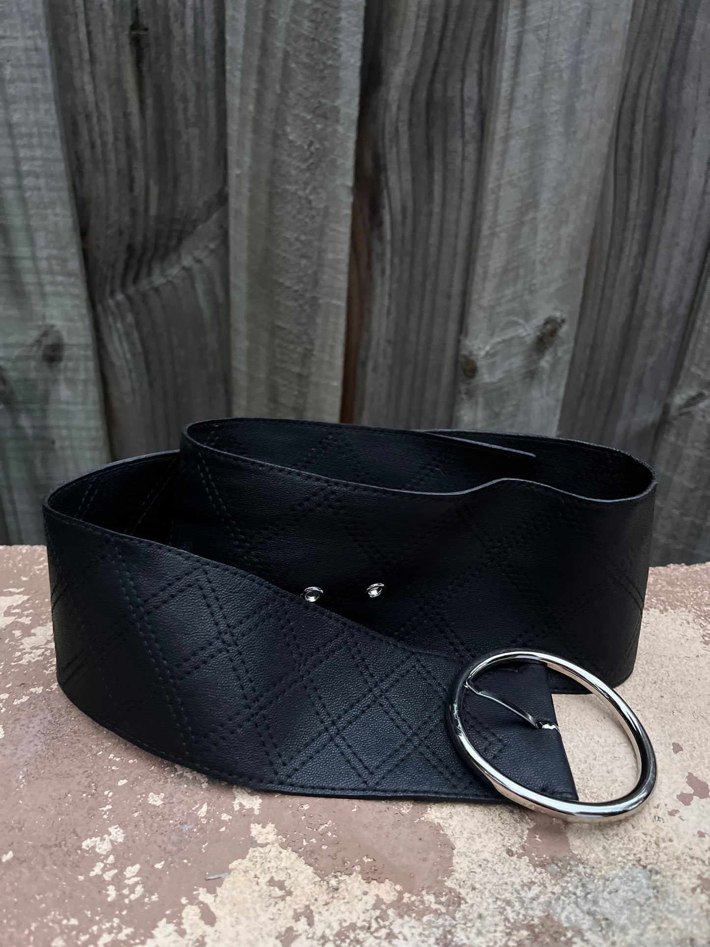 Scanlan Theodore Soft Wide Black Leather Waist Belt Size XS/S