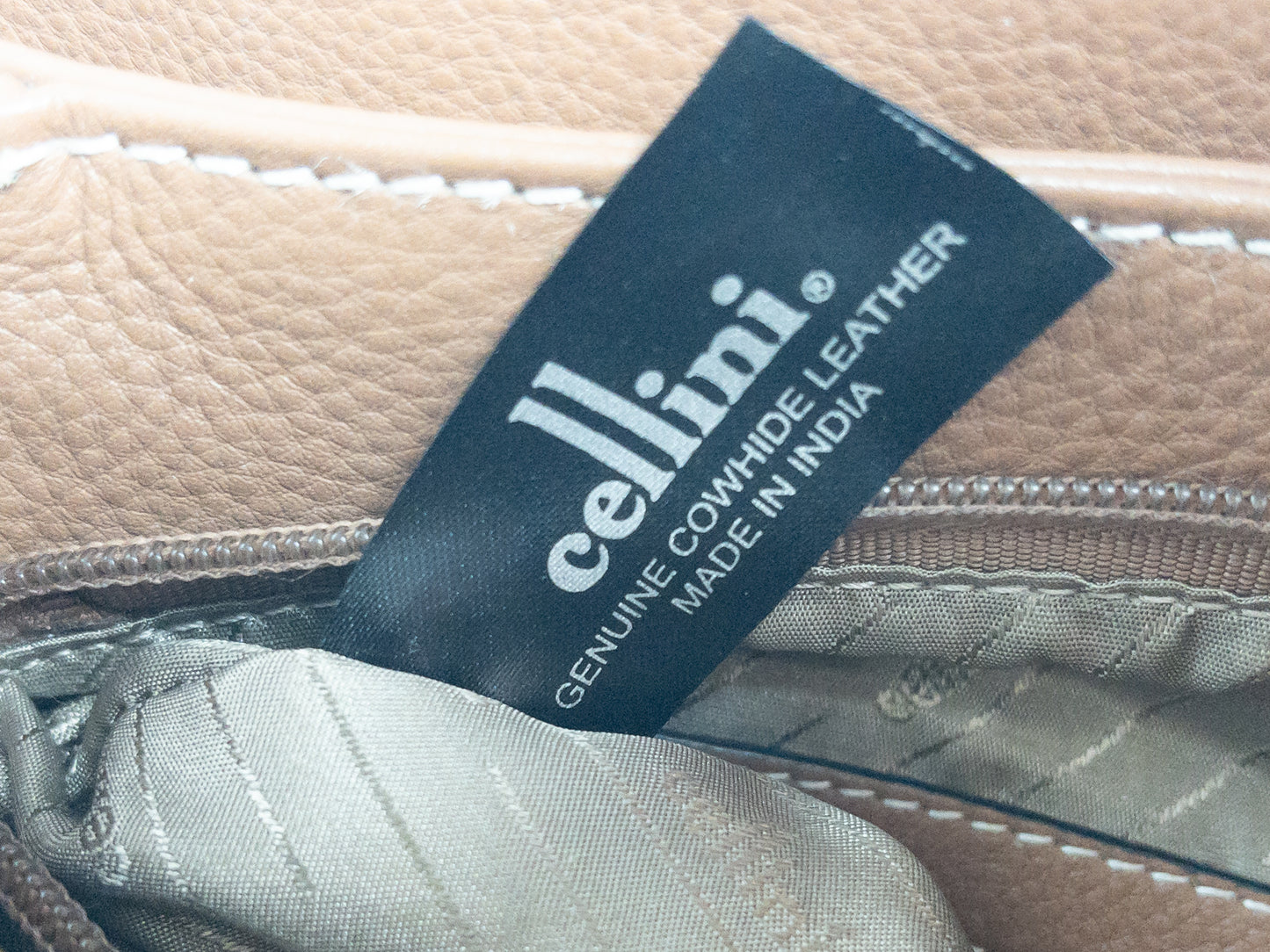 Cellini Tan Leather Shoulder Bag