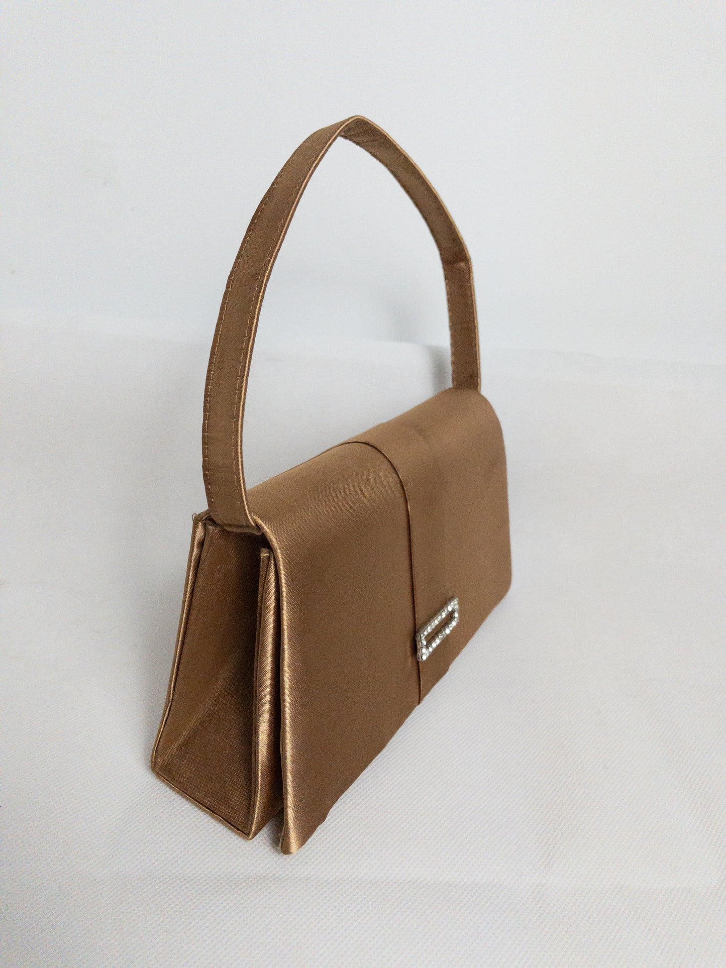 Beige Vintage Embellished Satin Evening Boxed bag