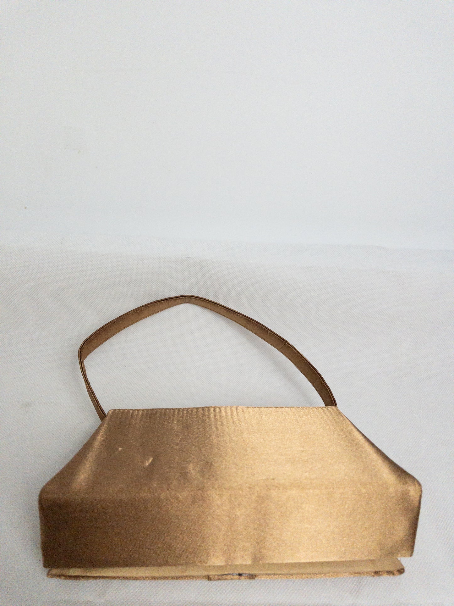 Beige Vintage Embellished Satin Evening Boxed bag