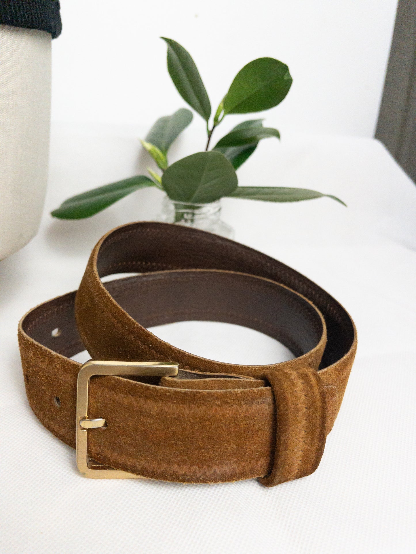 Vintage Mancraft Tan Suede Leather Belt