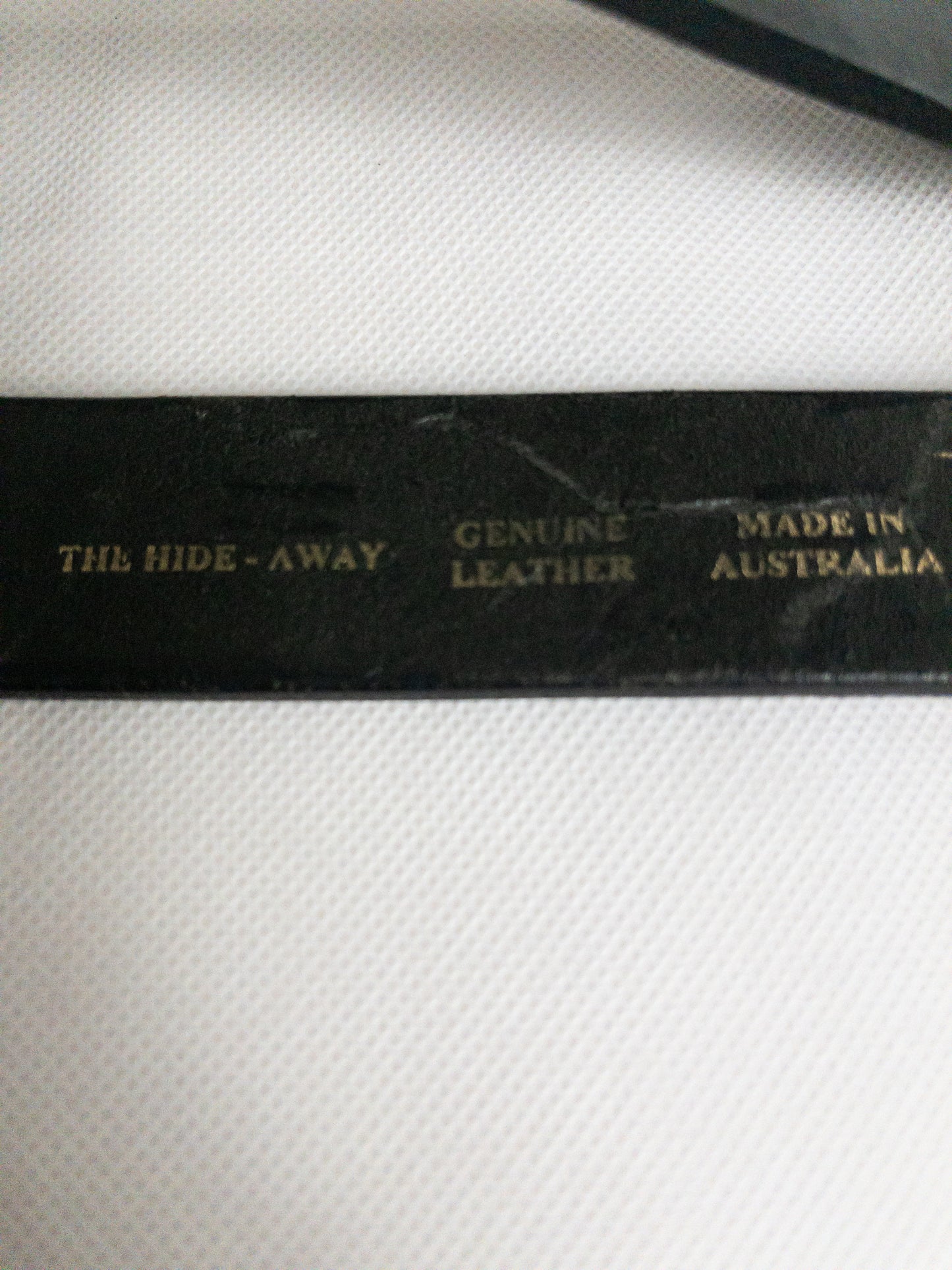 The Hide-Away Black Vintage Leather Belt Gold Hardware M/L