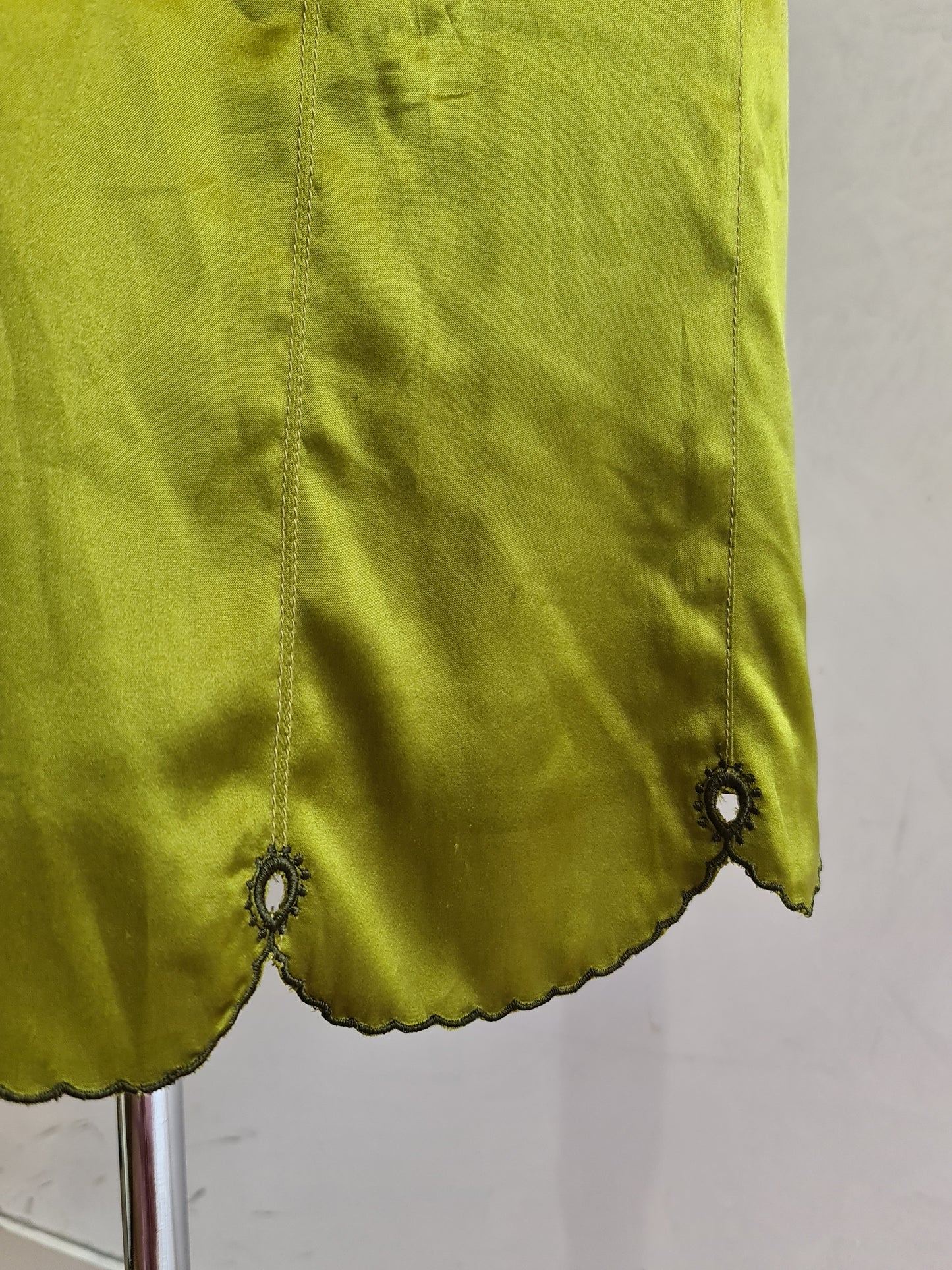 Karen Millen Green Embroidered Slip Dress - size 12