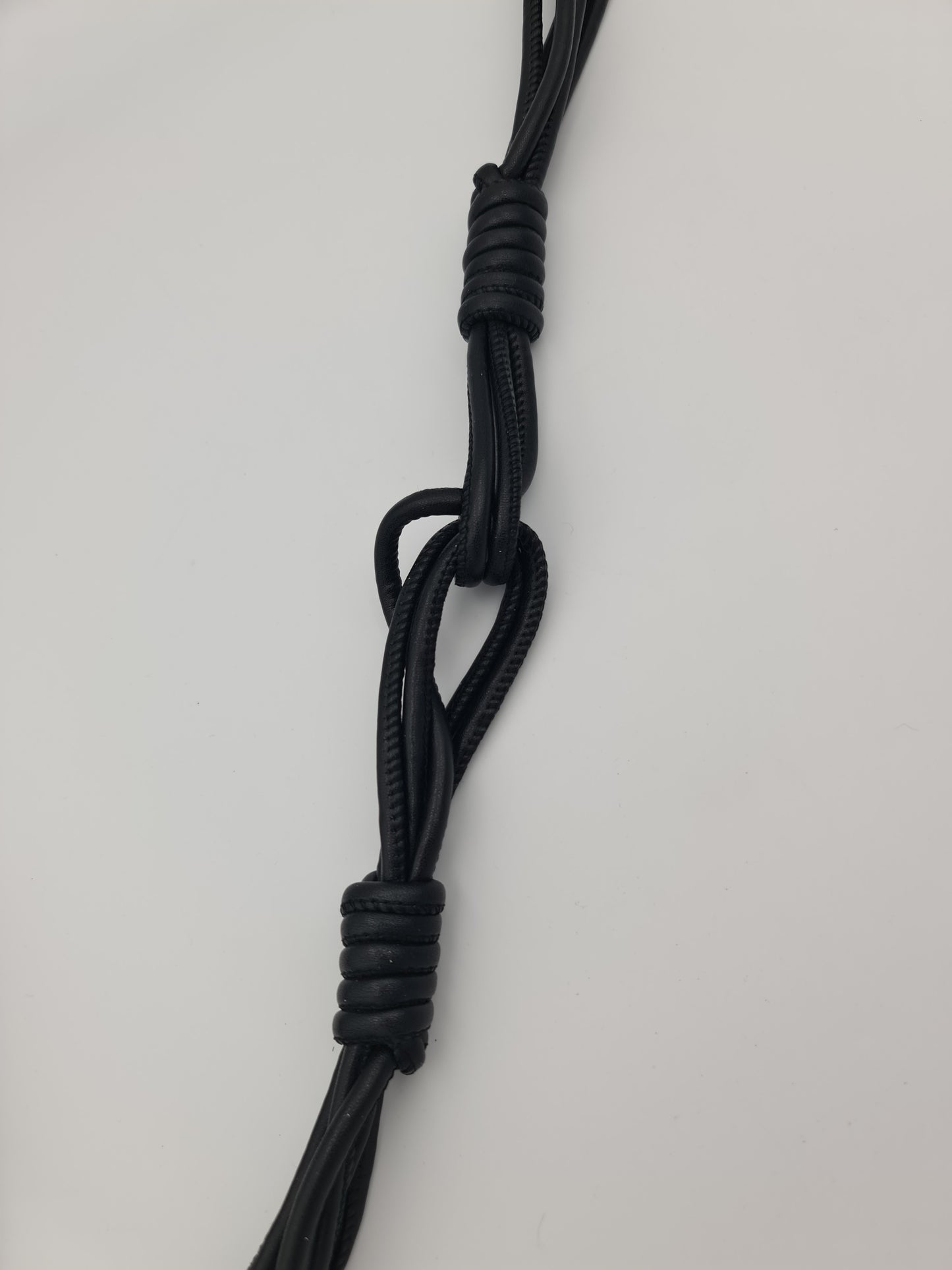 Vintage Harry Who black leather rope belt