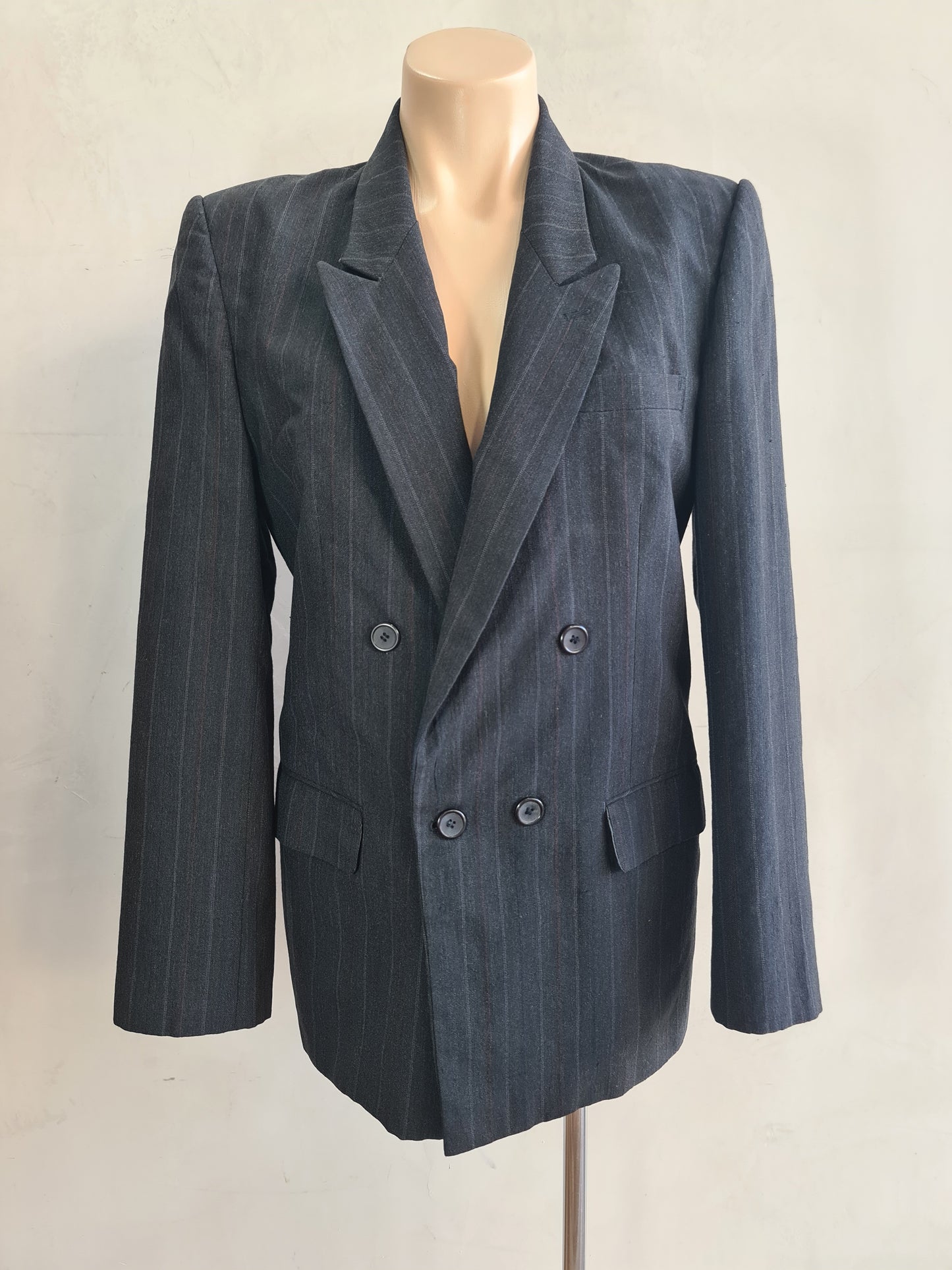 Vintage Caesar Dark Grey pinstripe Blazer - size L
