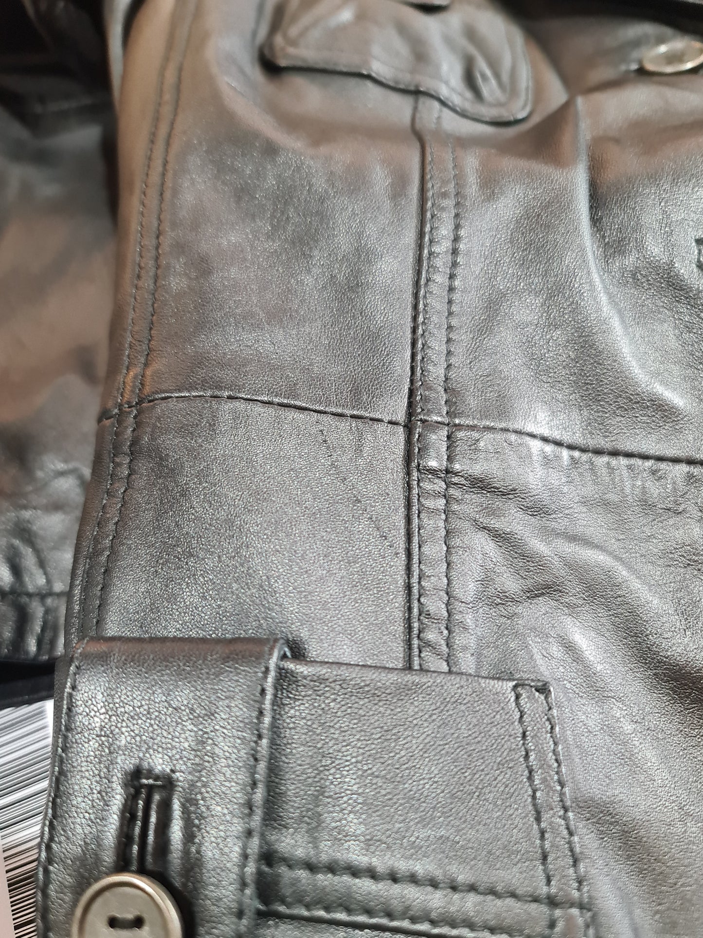 Oakwood Black Long Leather Jacket - size S