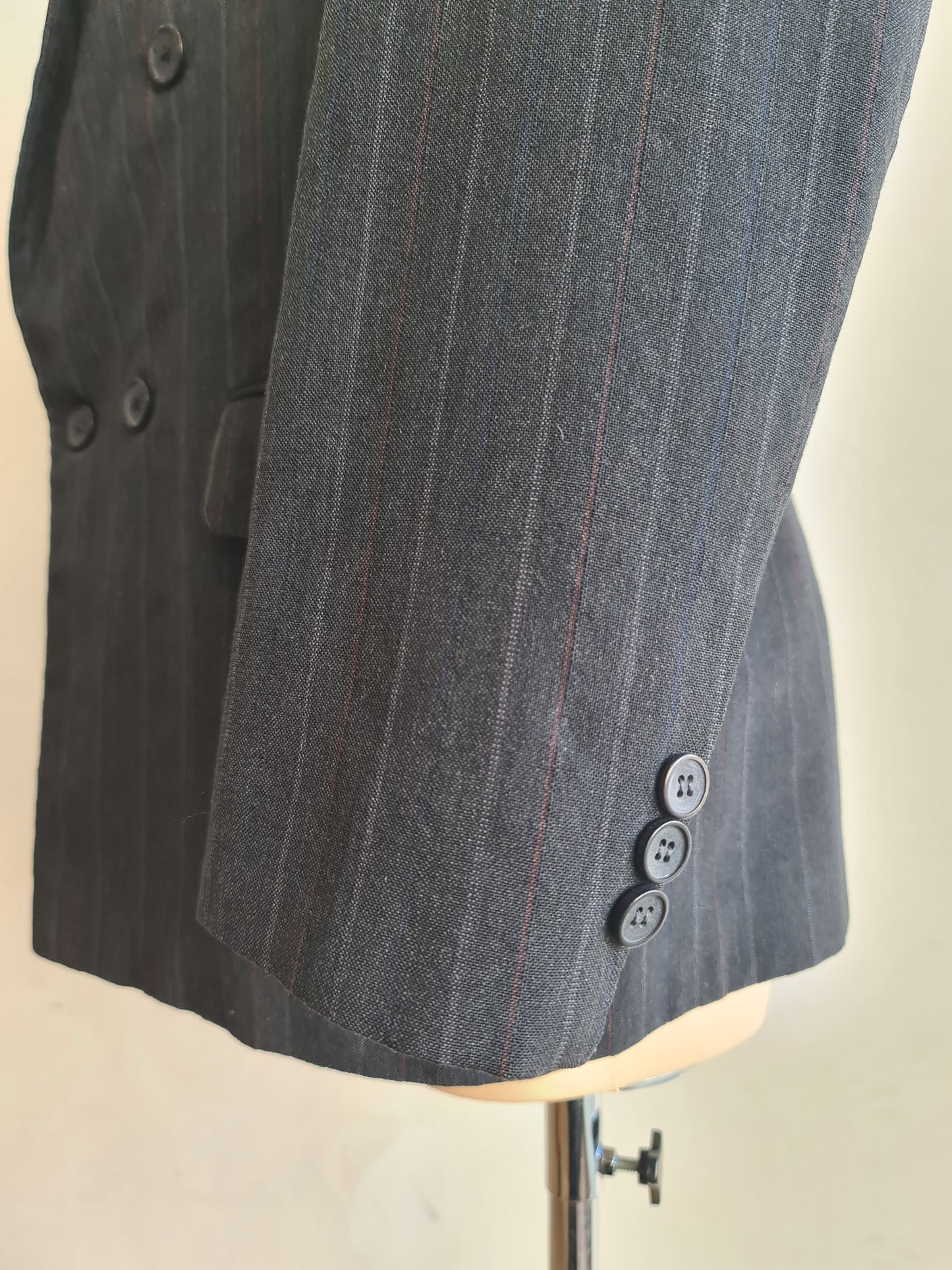 Vintage Caesar Dark Grey pinstripe Blazer - size L