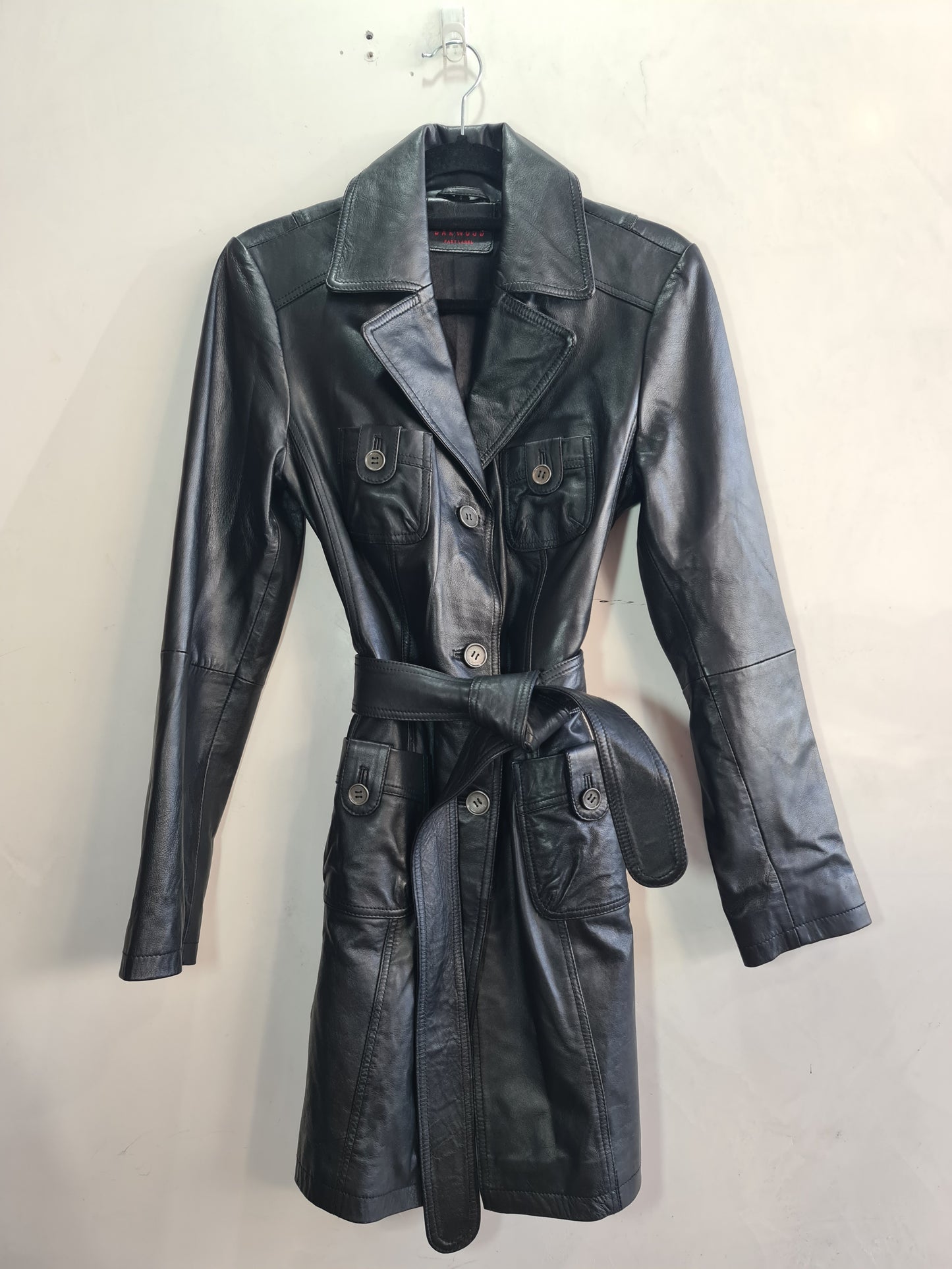 Oakwood Black Long Leather Jacket - size S