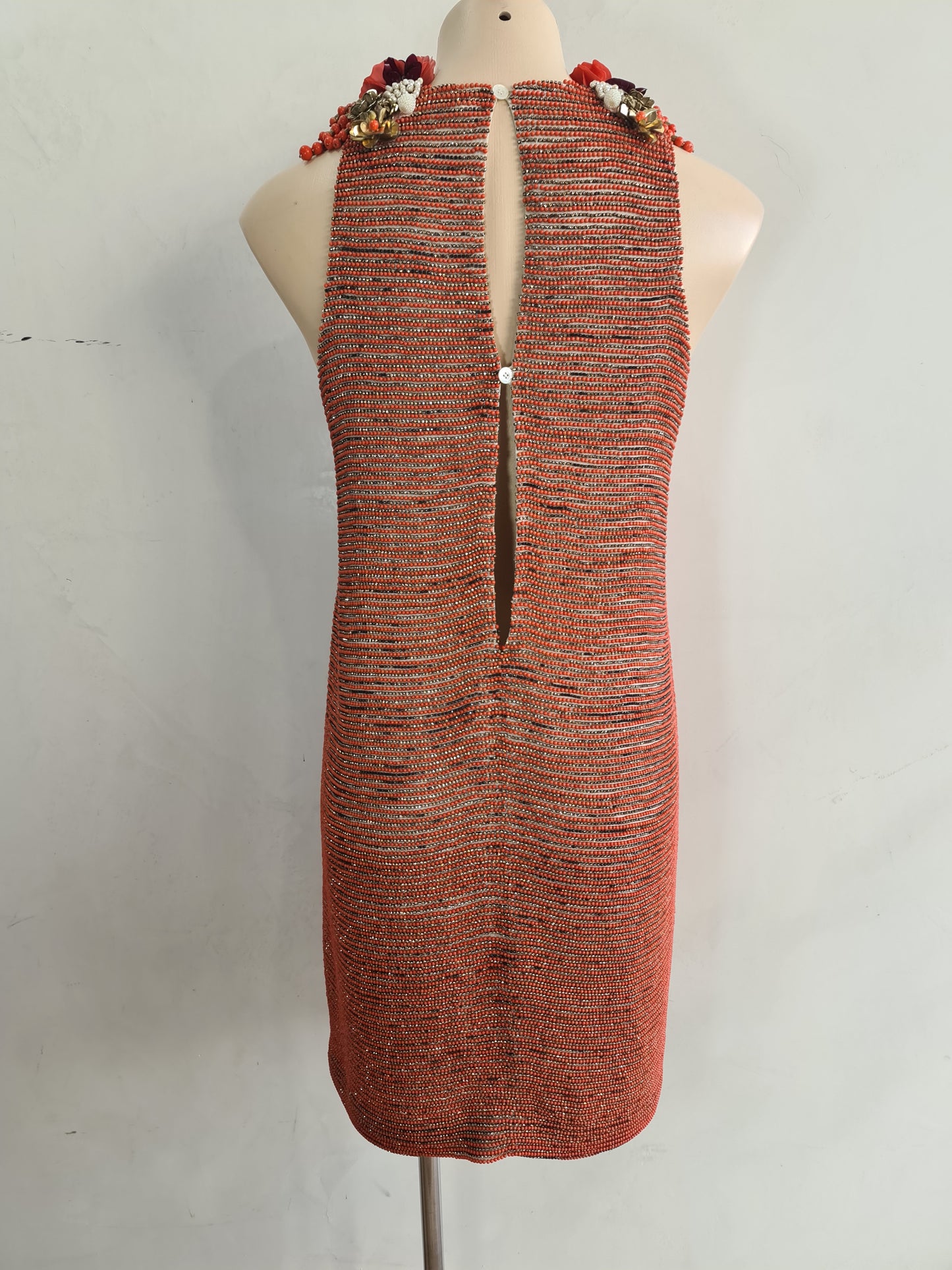 Gucci Beaded orange mini Halter dress - size 40