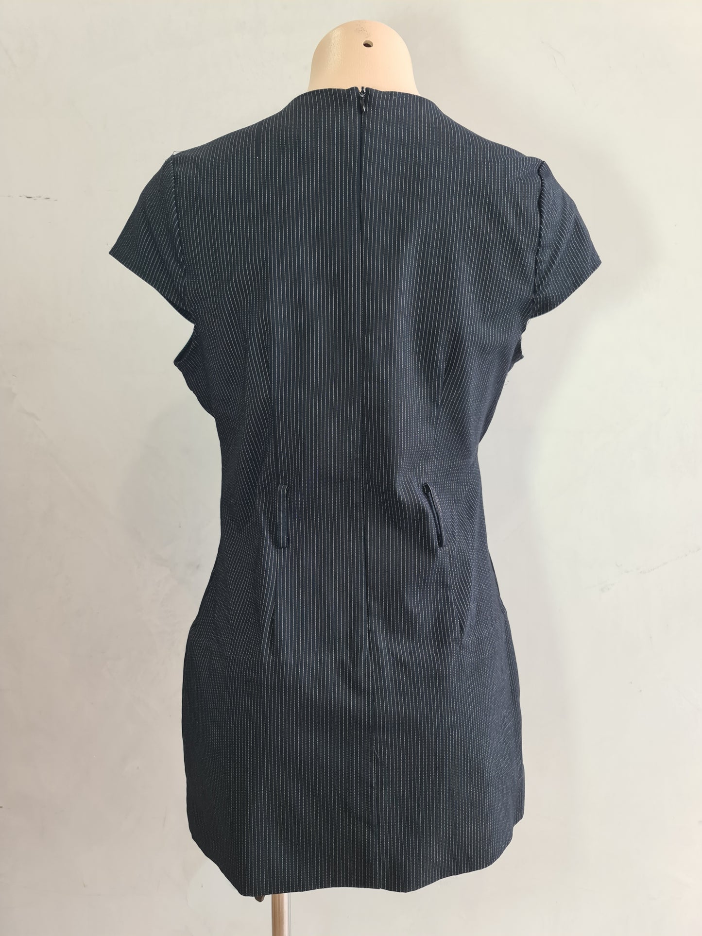 Vintage Lushous Black Striped dress - size 14