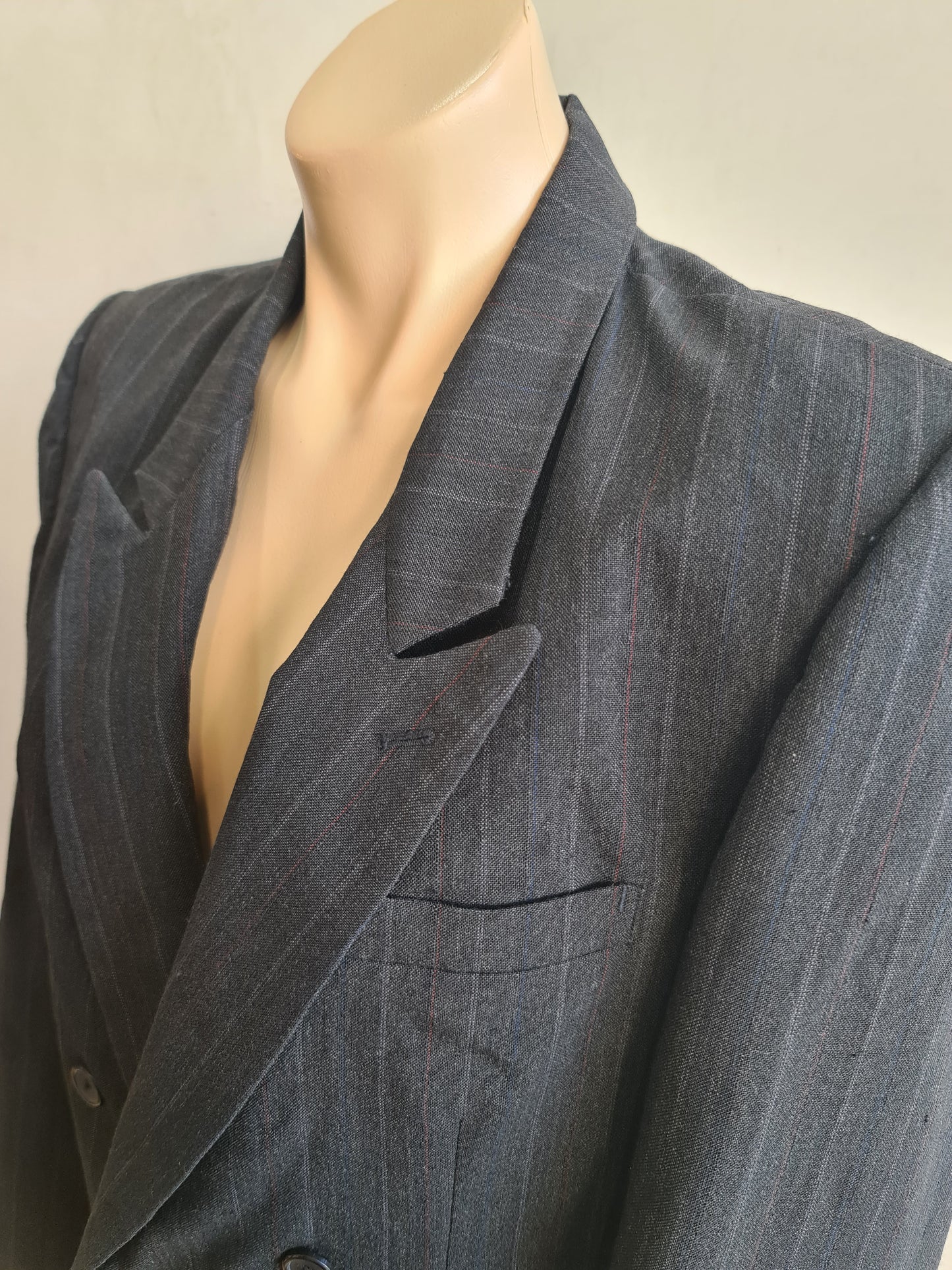 Vintage Caesar Dark Grey pinstripe Blazer - size L