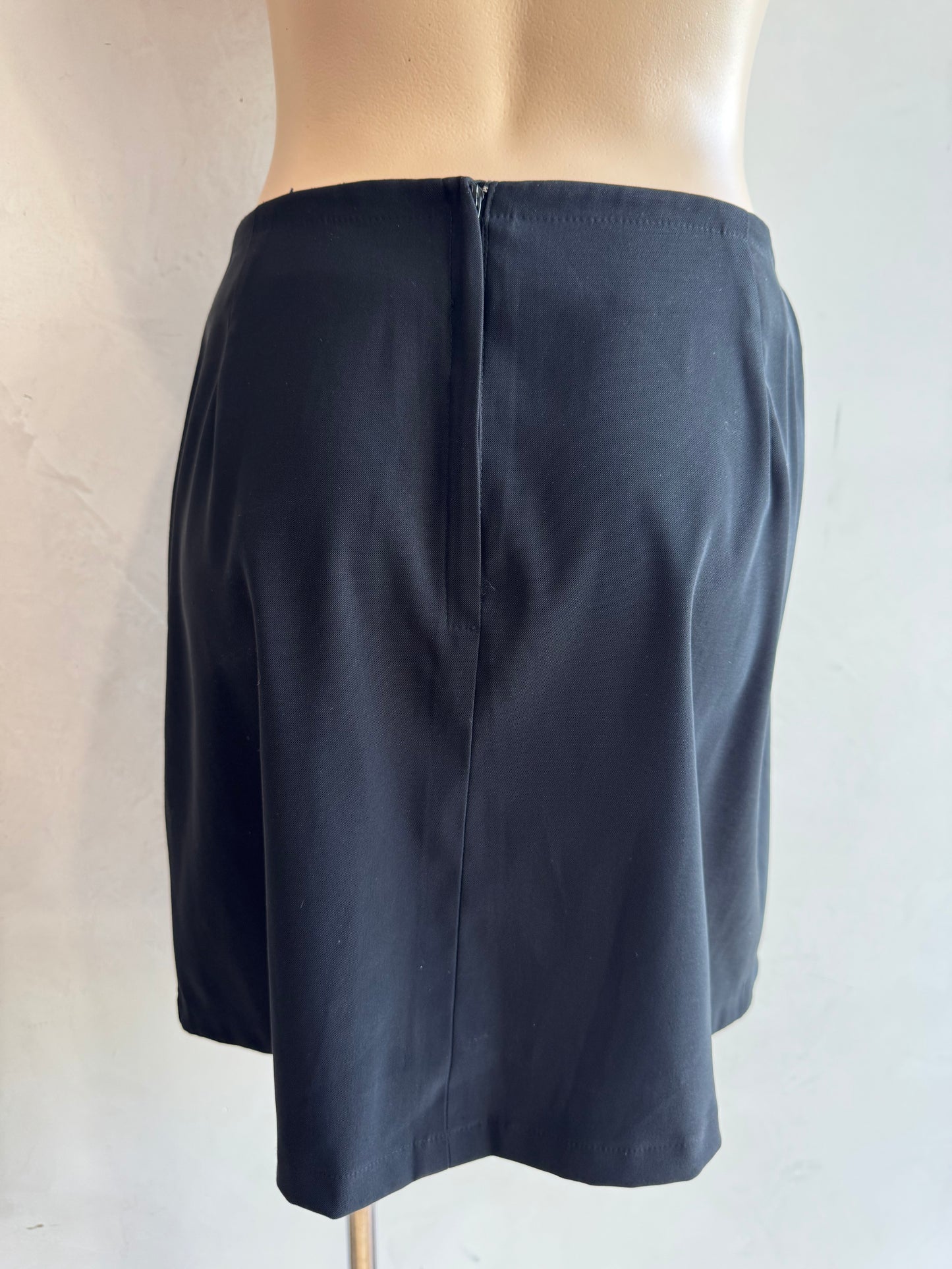 TNT Black mini skirt with side slit- size 12