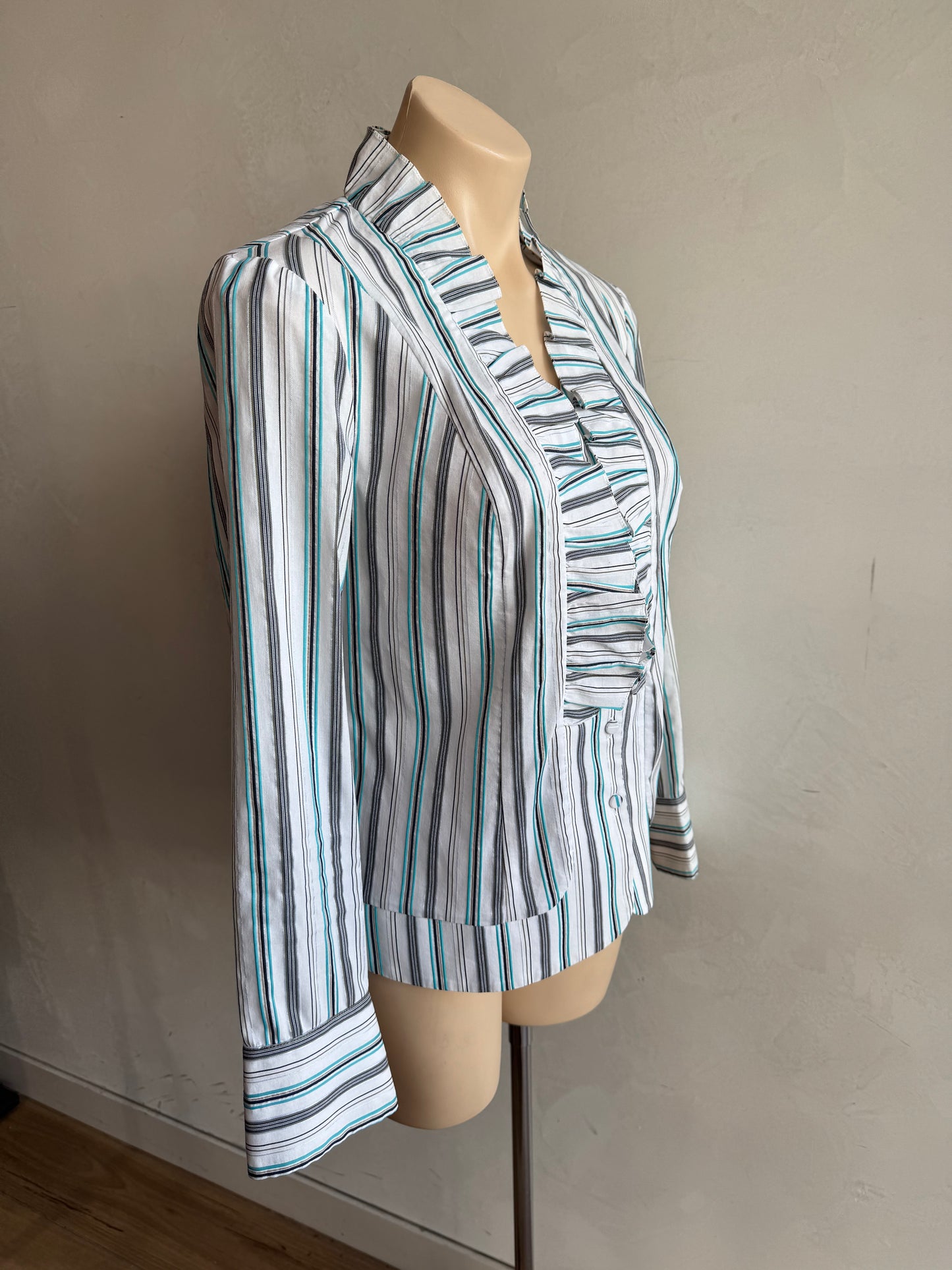 Anthea Crawford blue striped shirt - Size 10