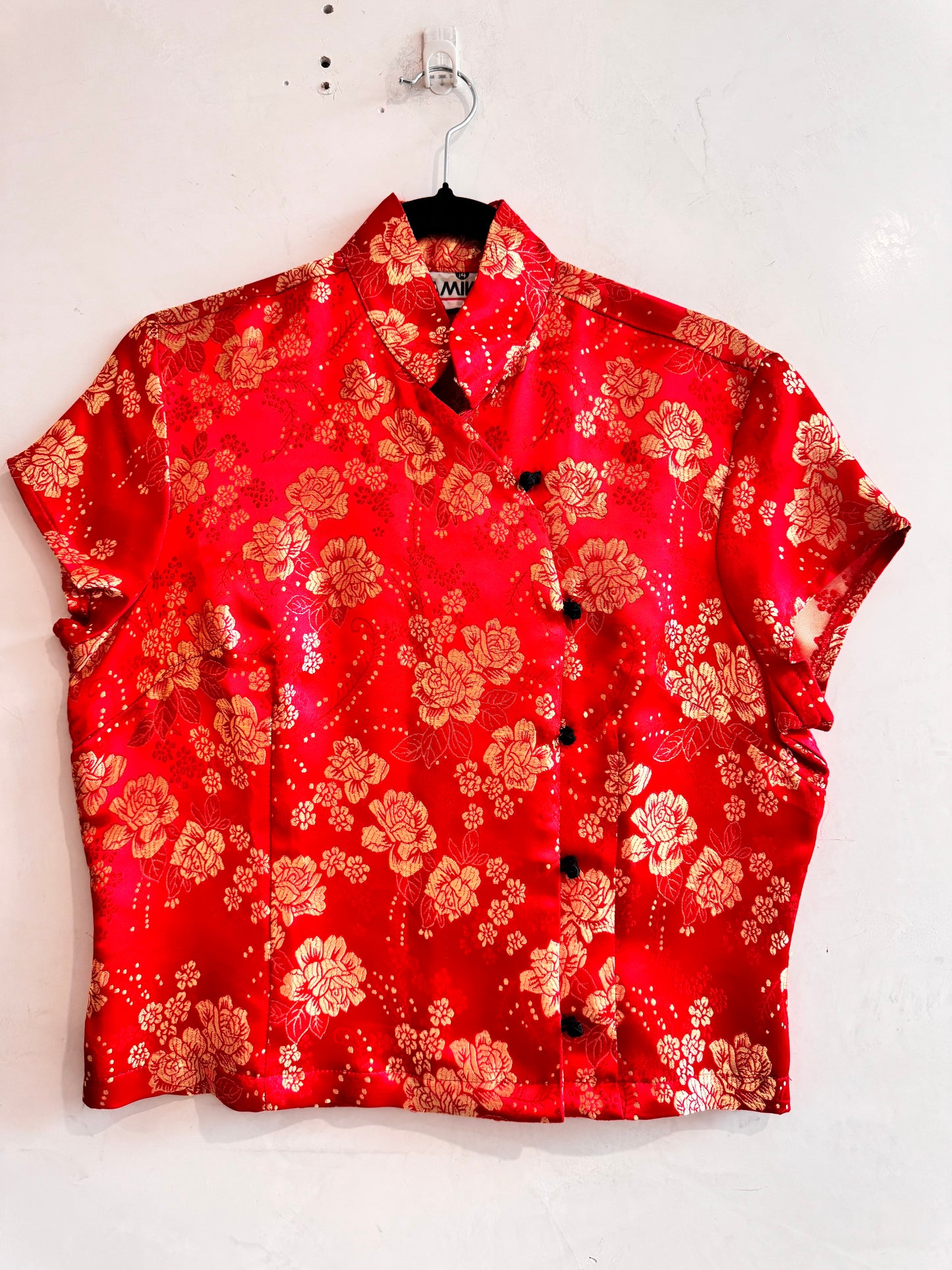 Vintage Kamikaze Red Mandarin Top - size 14