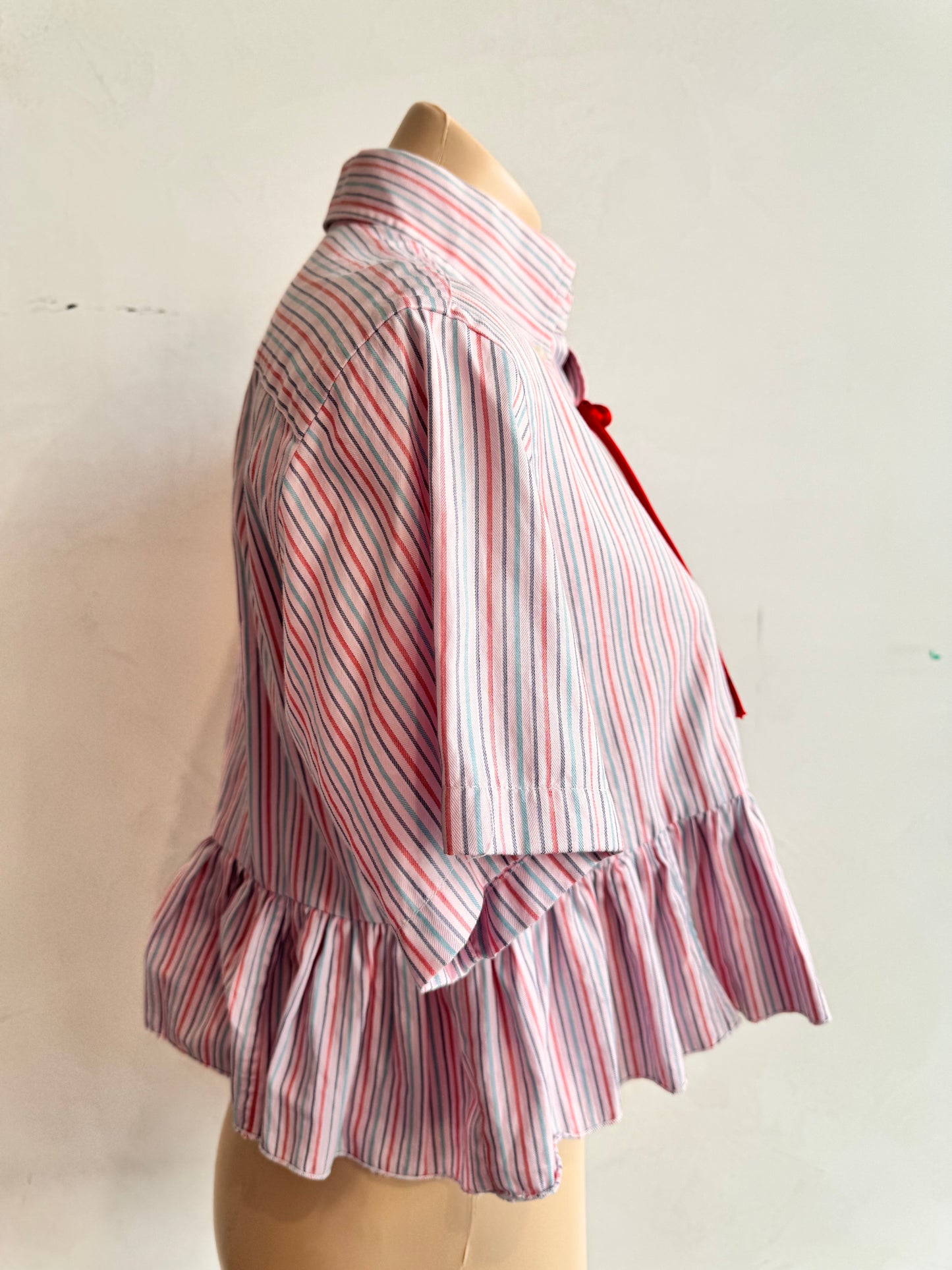Upcycled Paul Stuart Pink stripe shirt - size M