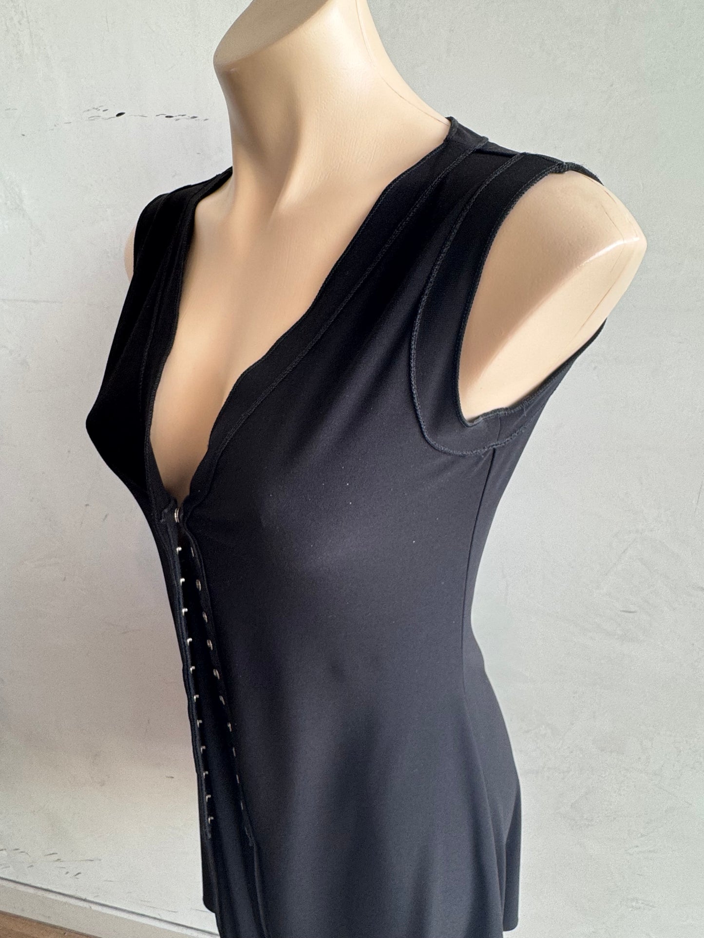 Motto black long vest - size S