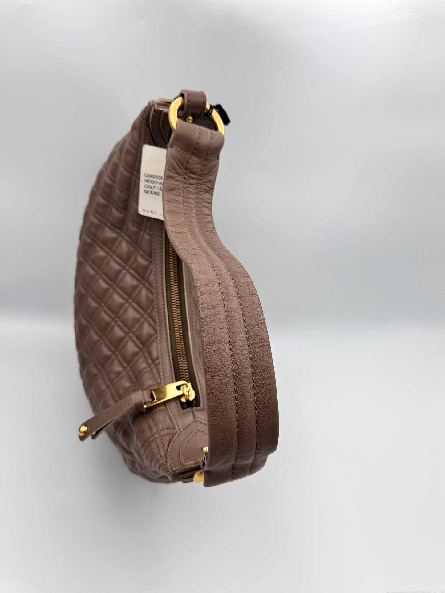 MARC JACOBS Hobo Banana Calf Leather Bag in Mouse