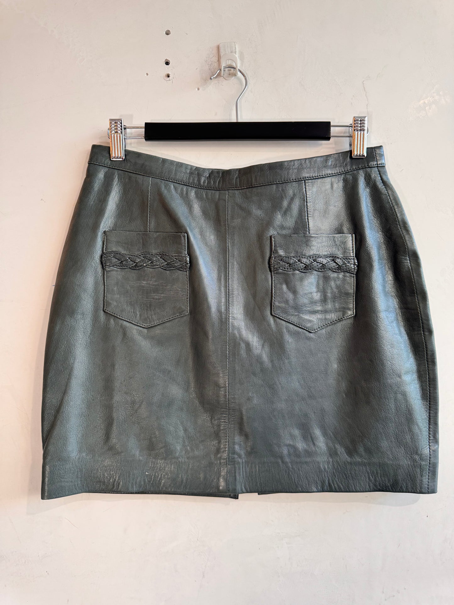 Ryder Teal Leather Skirt - size 10