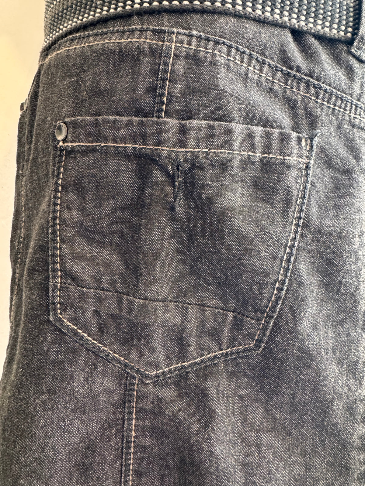 Vintage Esprit Black Denim Dress with Belt - size 8