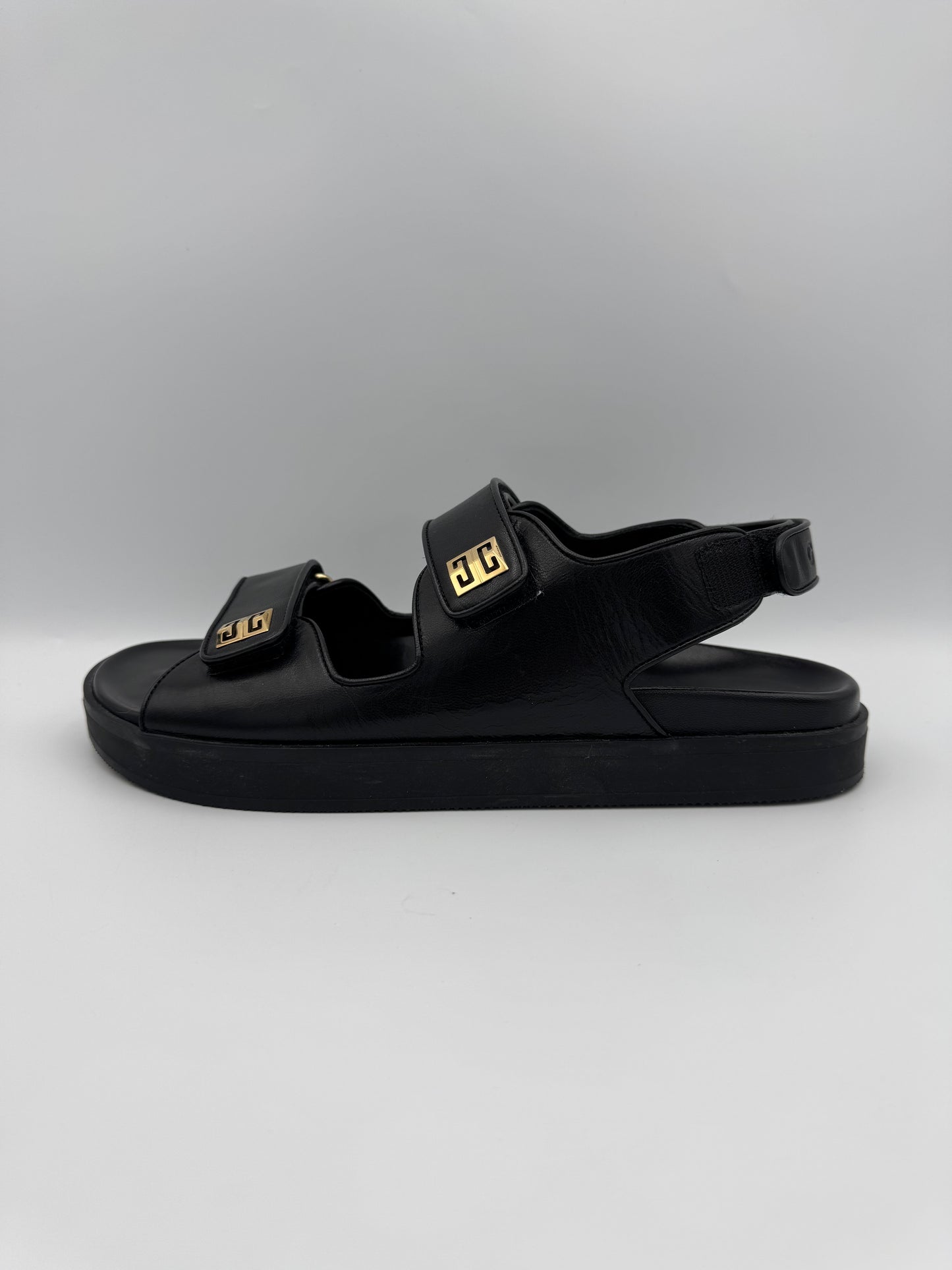 GIVENCHY Black Leather Sandals Size 40
