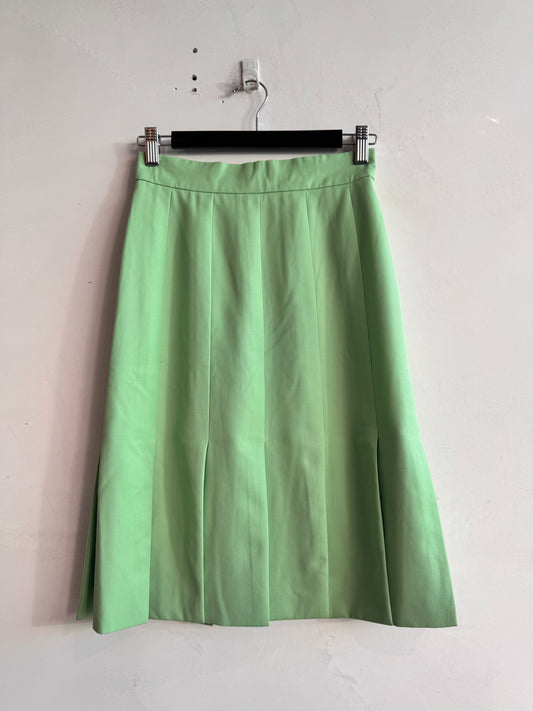 Vintage Apple Green Pleated Skirt - size XS