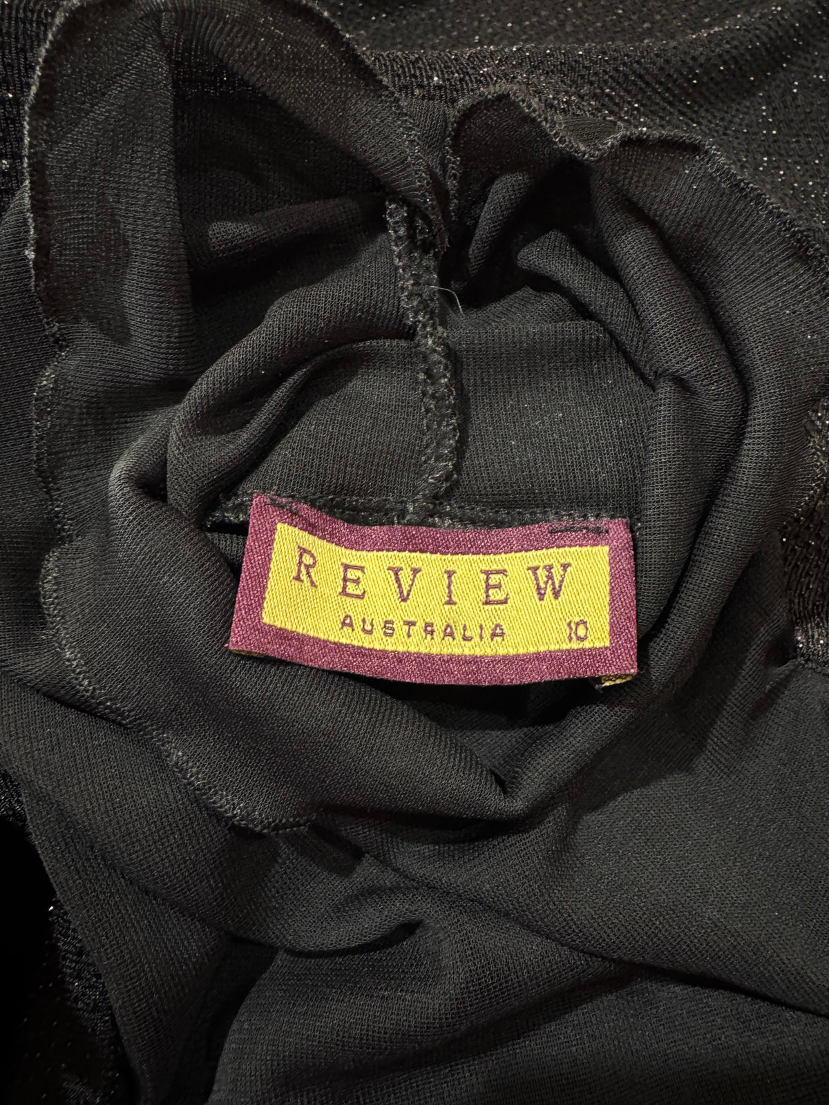 Vintage Review Black Sparkly Sleeveless Top - size 8
