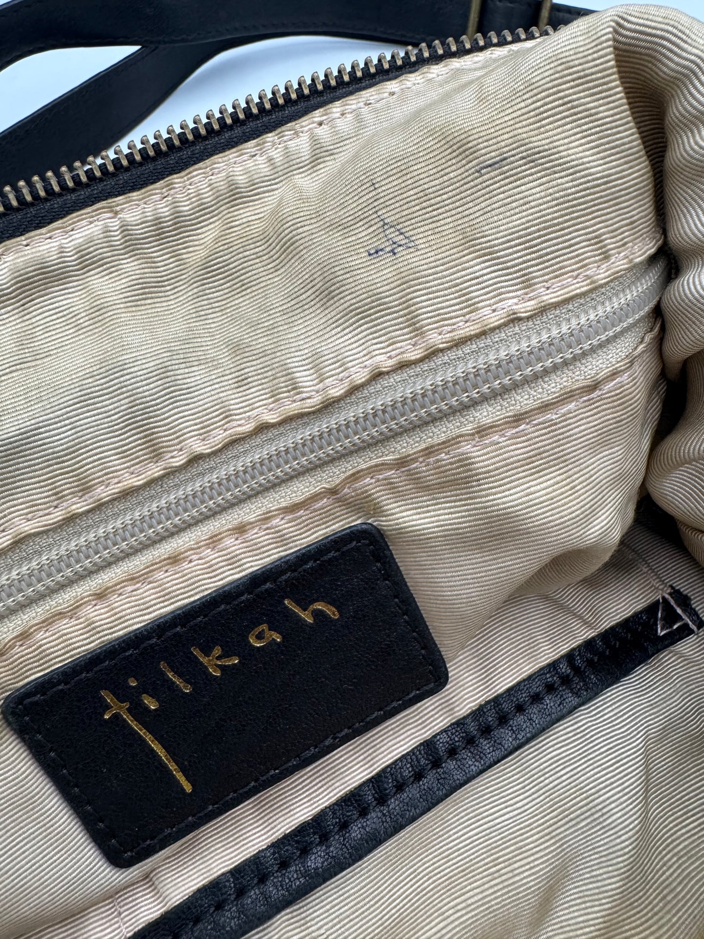 Tikah Black Leather Sling Bag