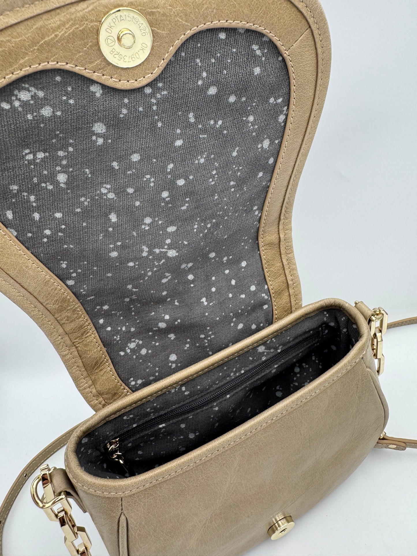 Taupe Leather Crossbody