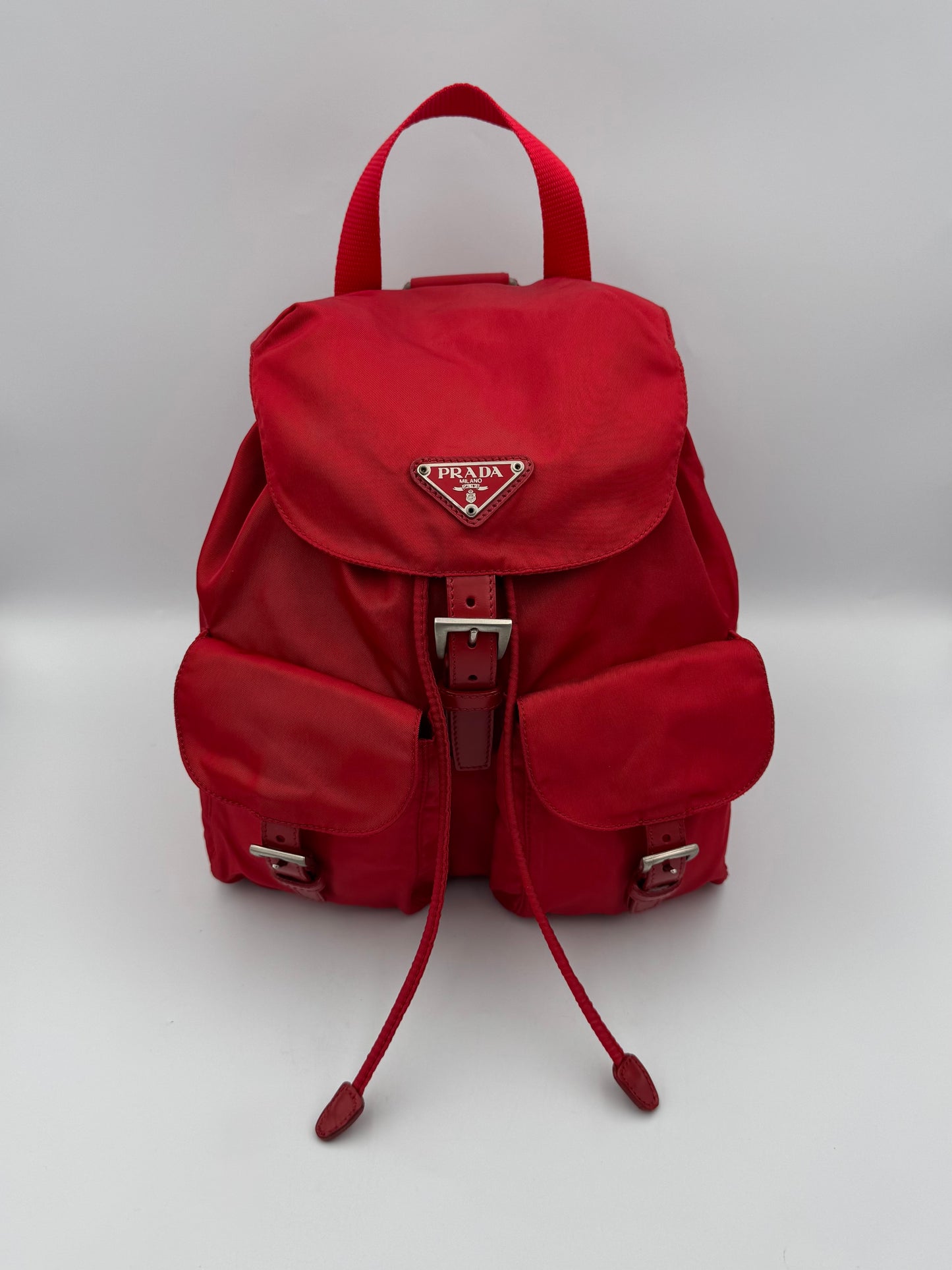 PRADA Red Vela Small Backpack