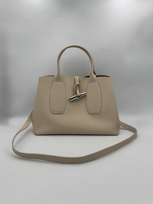 Longchamp Le Roseau Medium in Cream Handbag