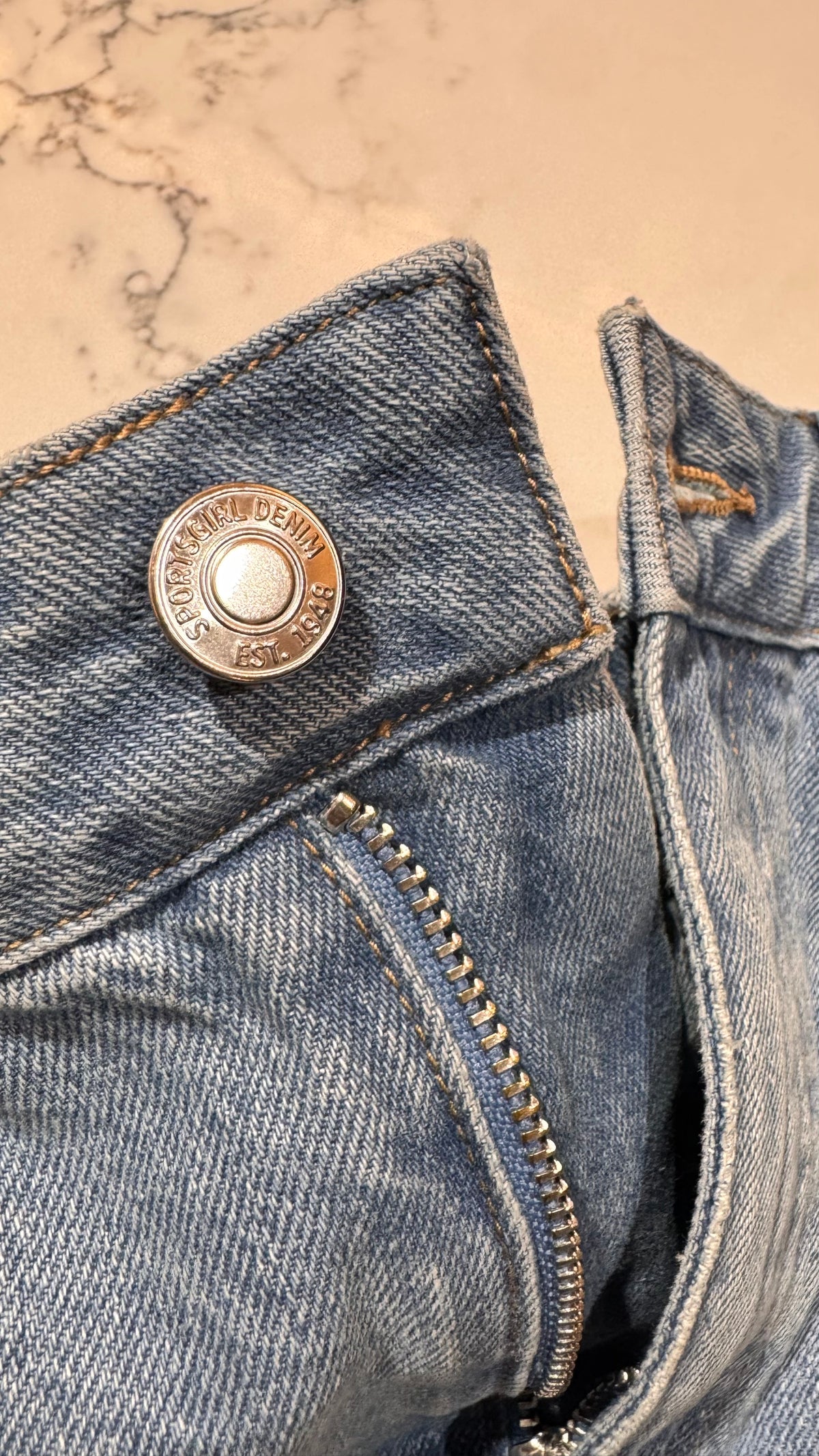 Upcycled Sportsgirl Denim & Plaid Skirt - size 12