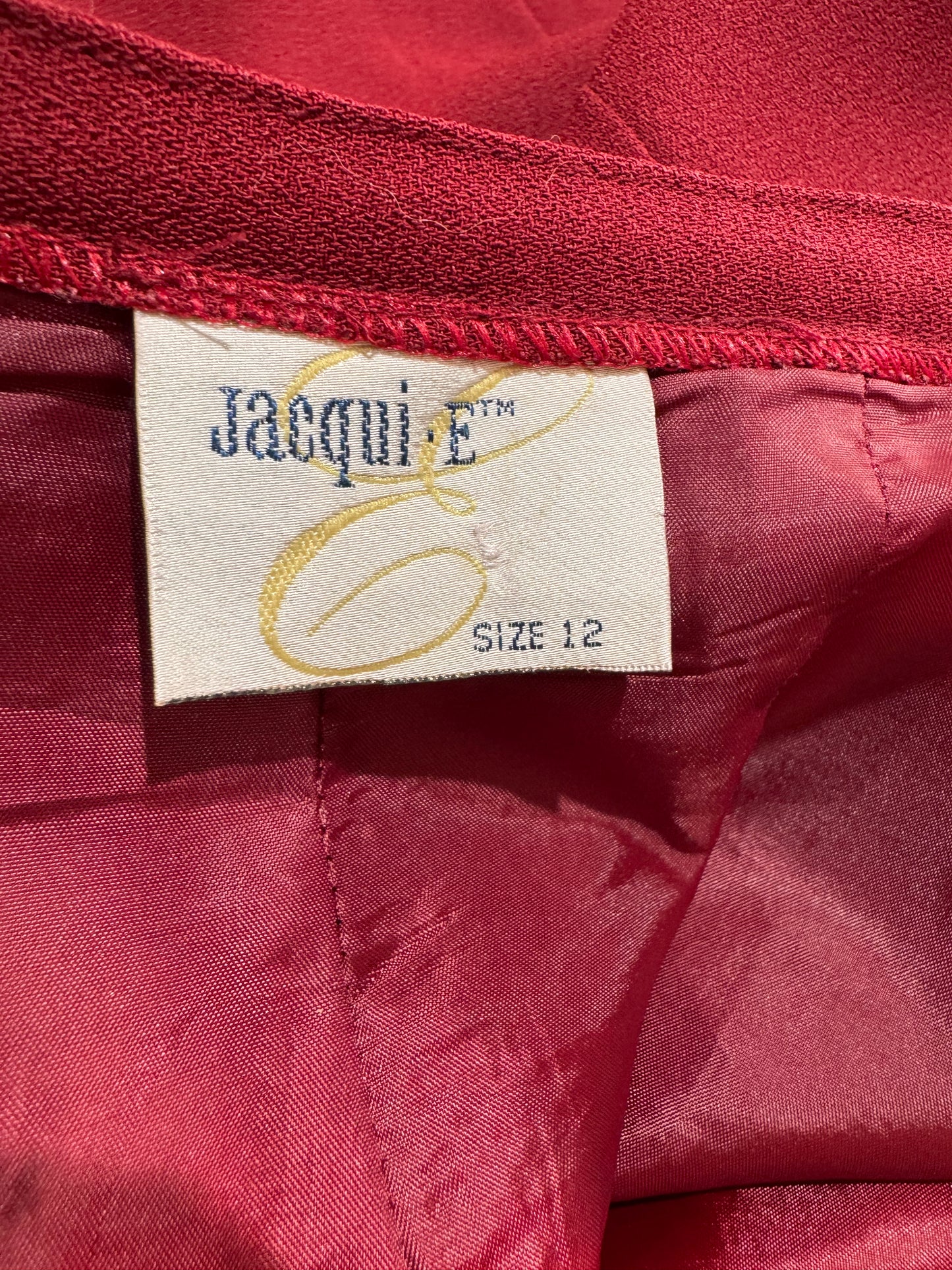 Vintage Jacqui E Red Maxi Skirt With Slits - size M