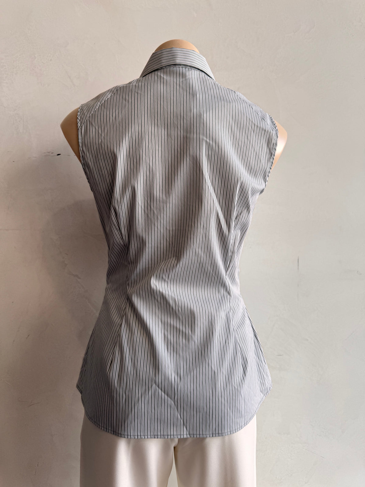Cue Grey Stripe sleeveless Top - size 10