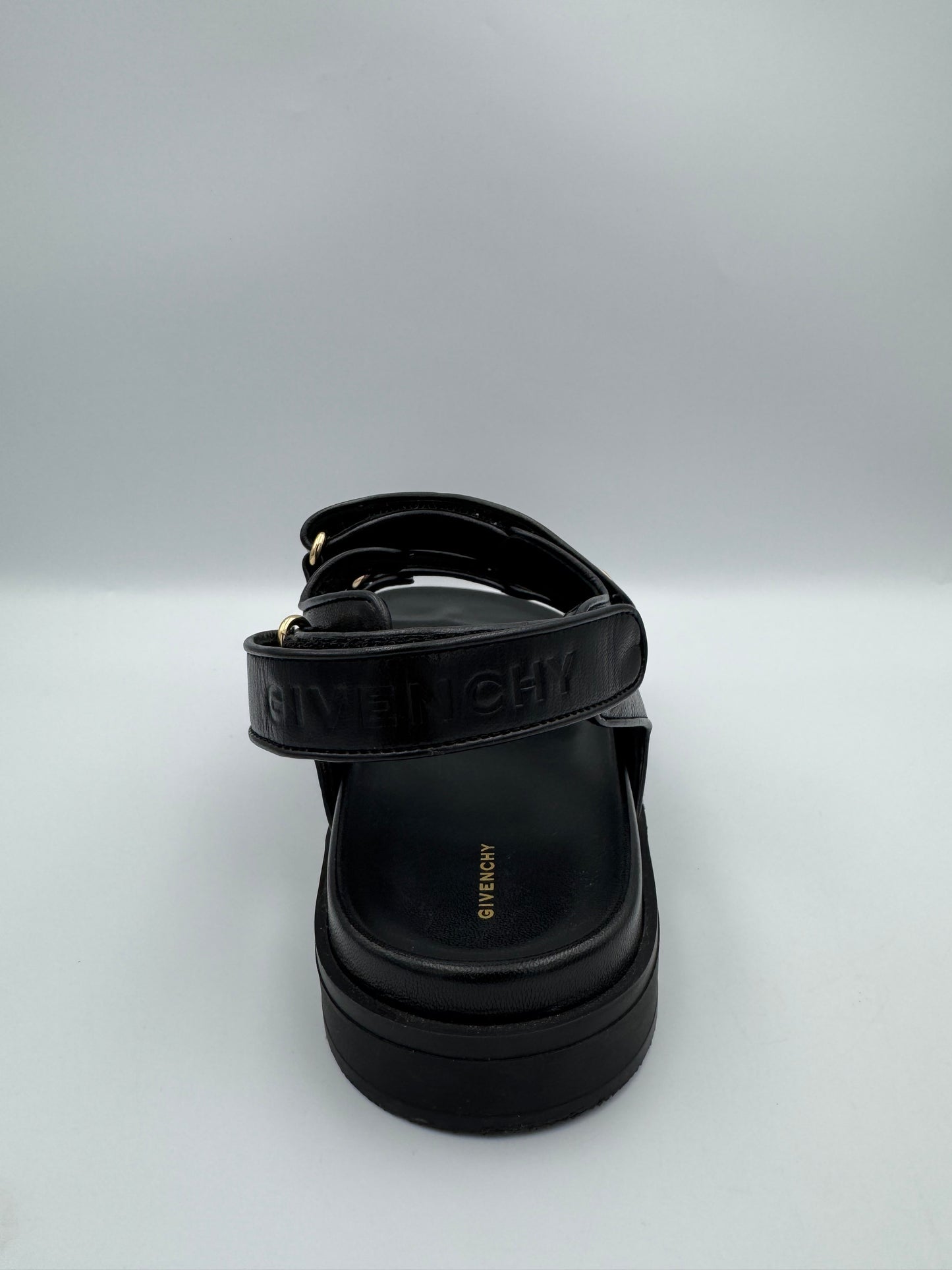 GIVENCHY Black Leather Sandals Size 40
