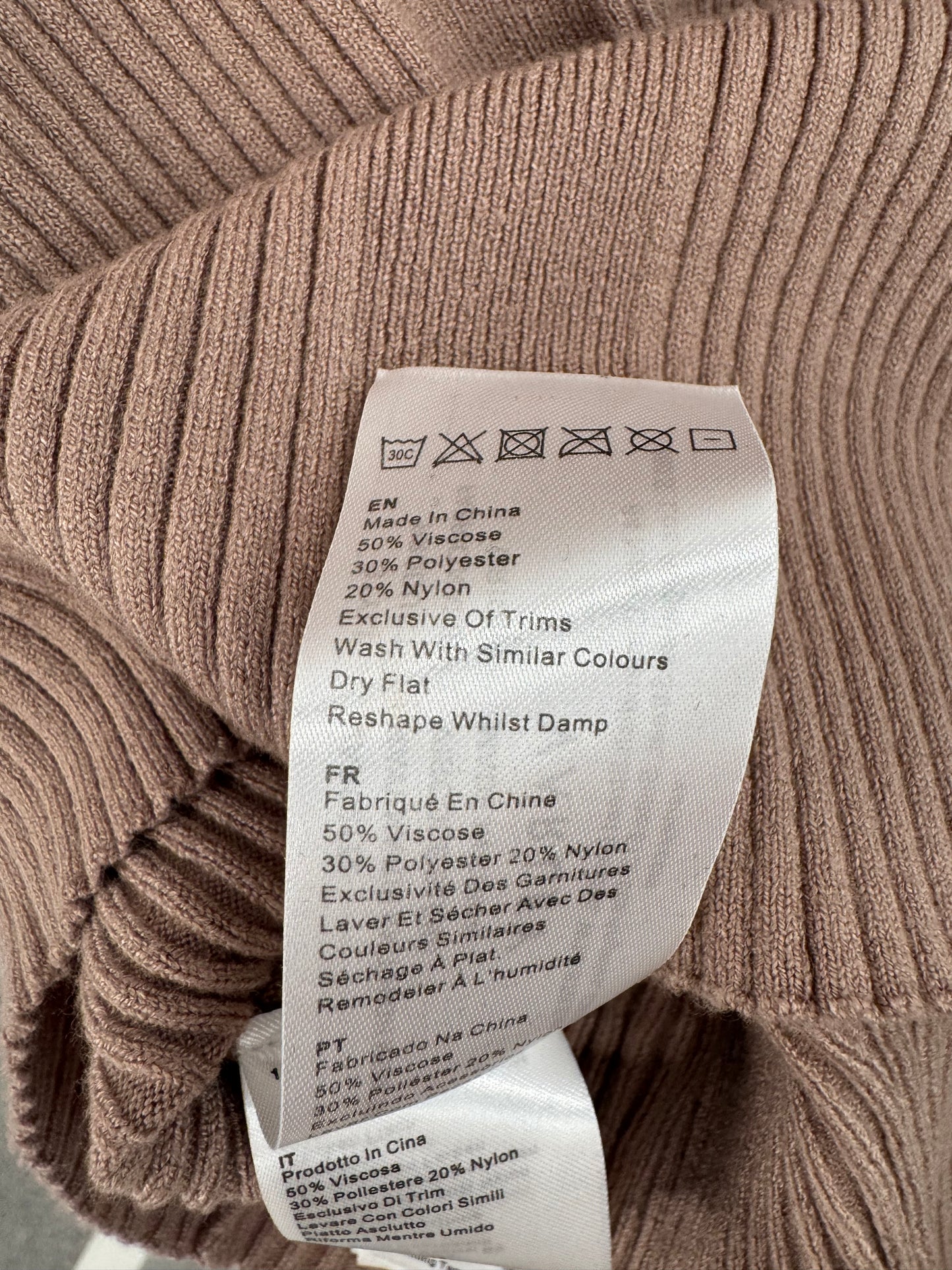 Varely Beige Turtle Neck Sweater - Size M