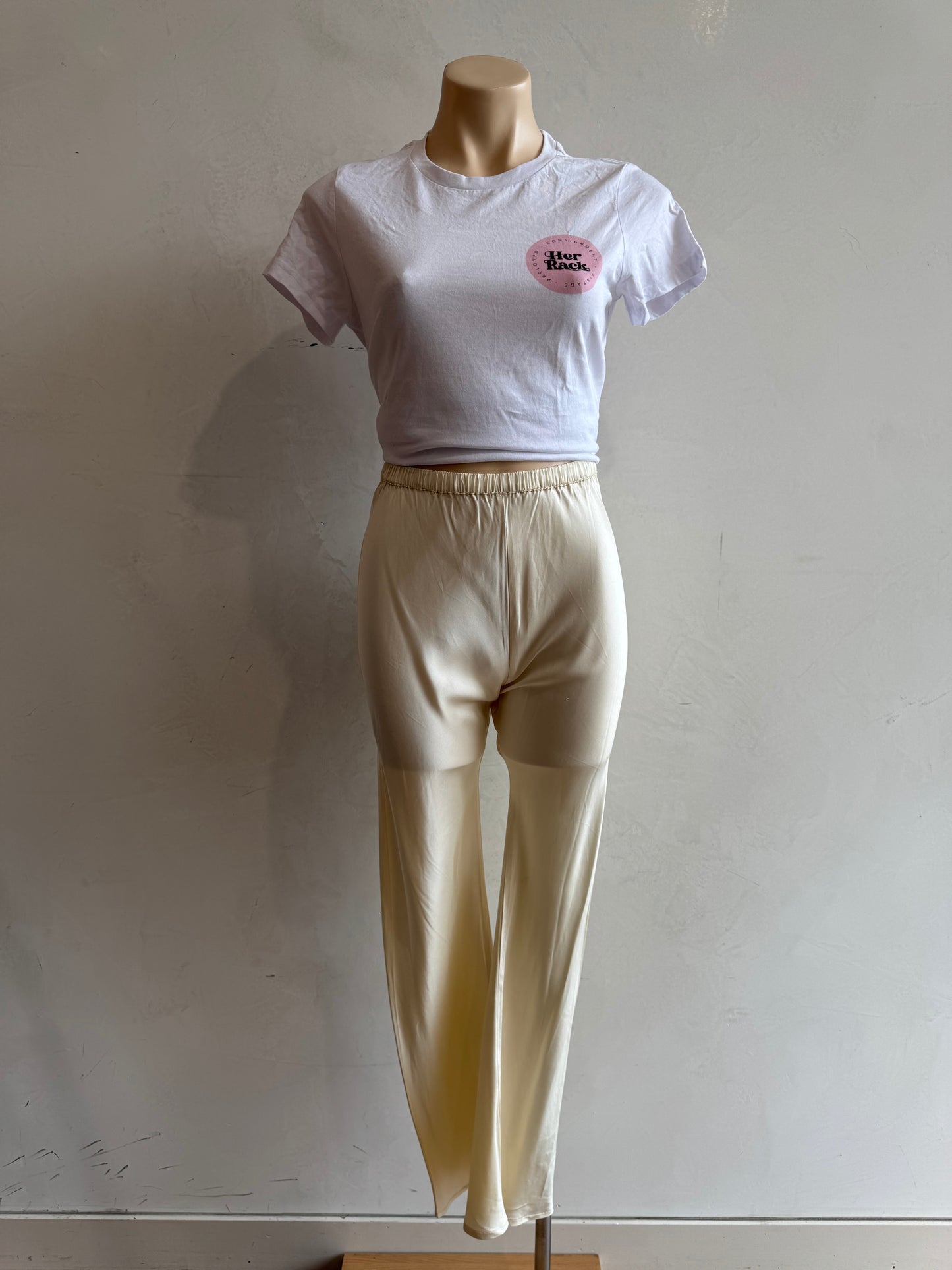 Pippa Champagne Satin Pants - size XS