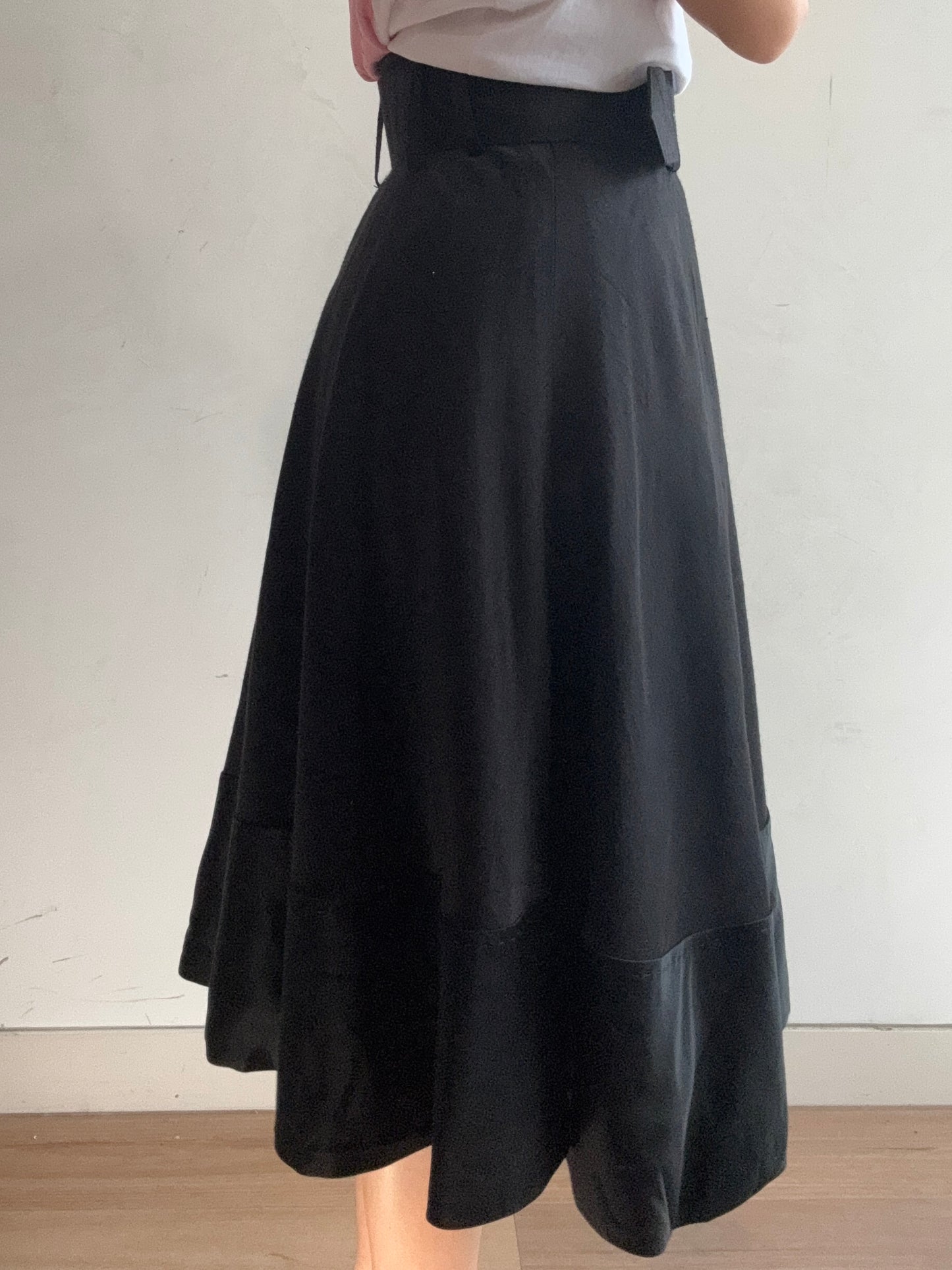 Coast Black Midi Skirt with Belt - size 8