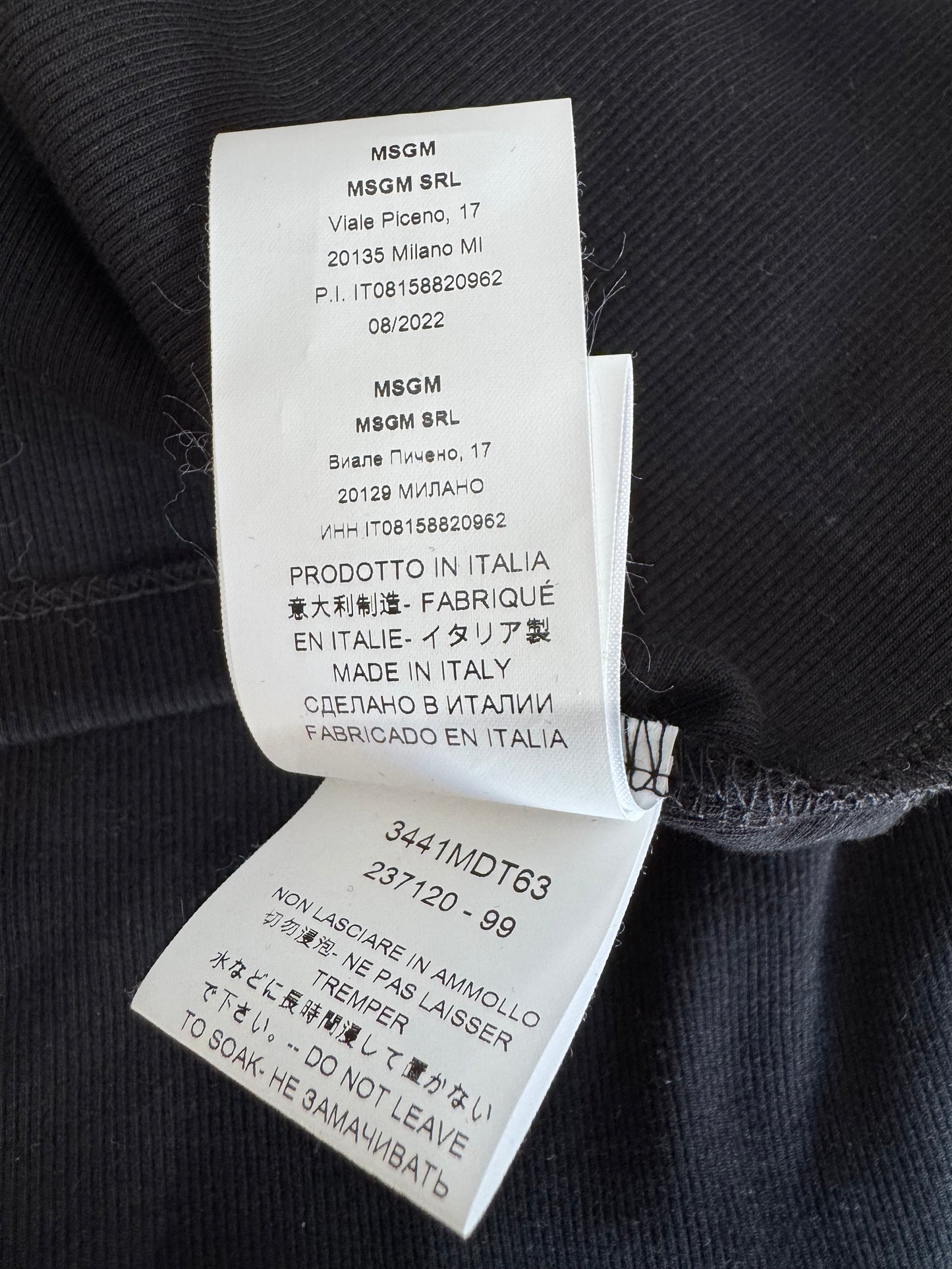 MSGM Black Tank Top - size M