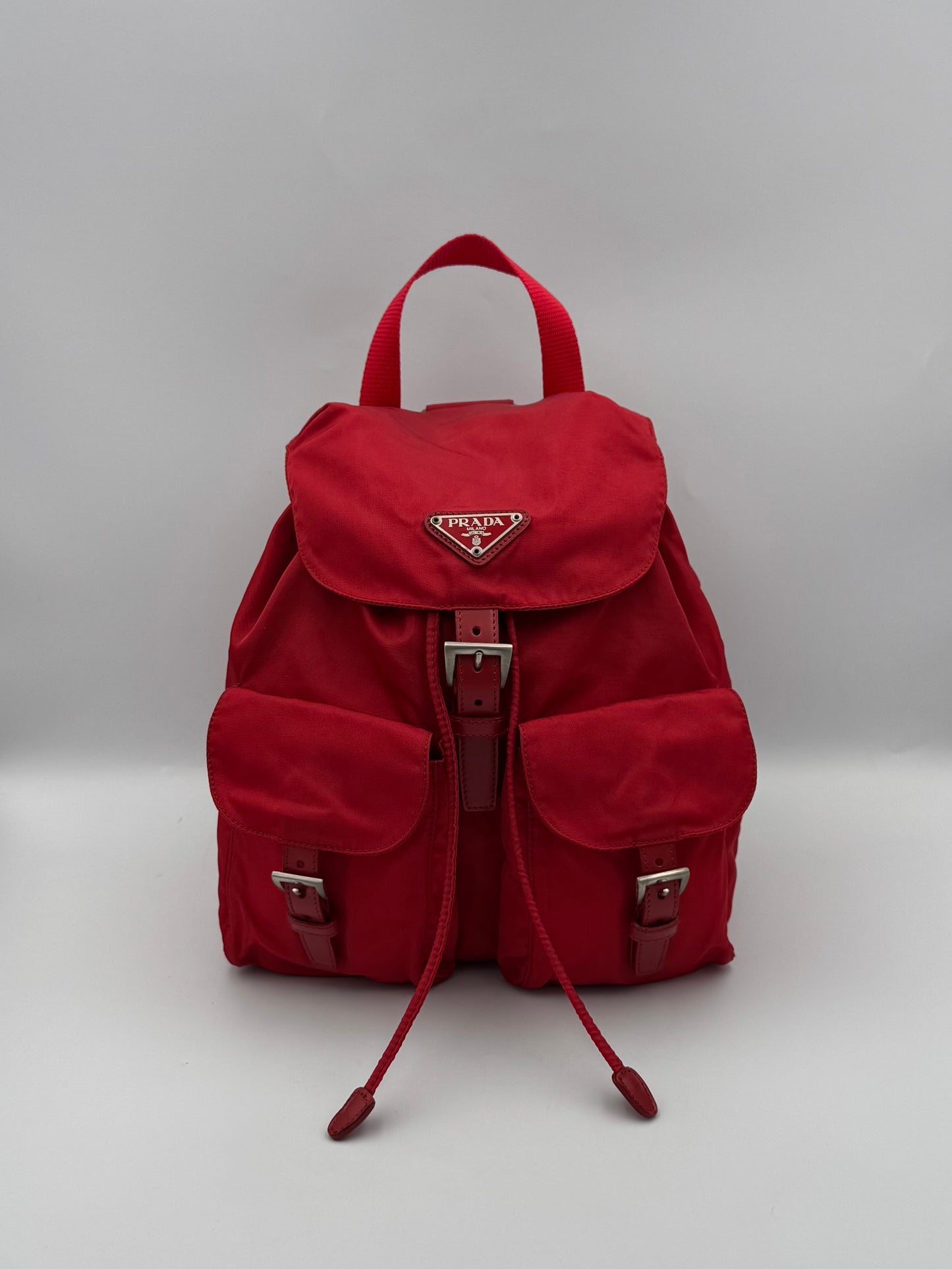 PRADA Red Vela Small Backpack