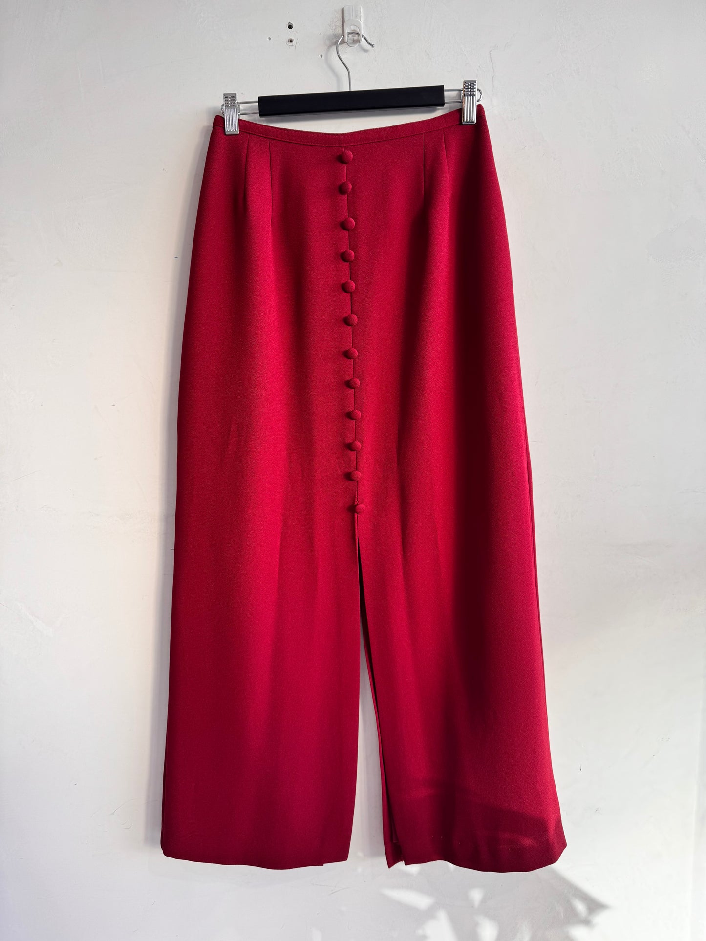 Vintage Jacqui E Red Maxi Skirt With Slits - size M